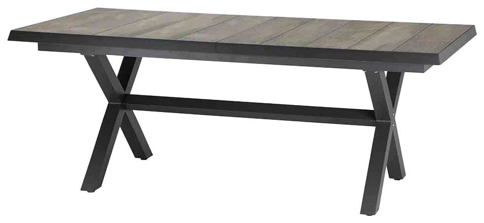 Siena Garden Garten-Essgruppe »Corido«, (5 tlg., 4 Sessel: 76x62x109 cm, Tisch Sincro: 200/260x100x77 cm), Aluminium, Keramik, verstellbar, ausziehbar, Inkl. Auflagen