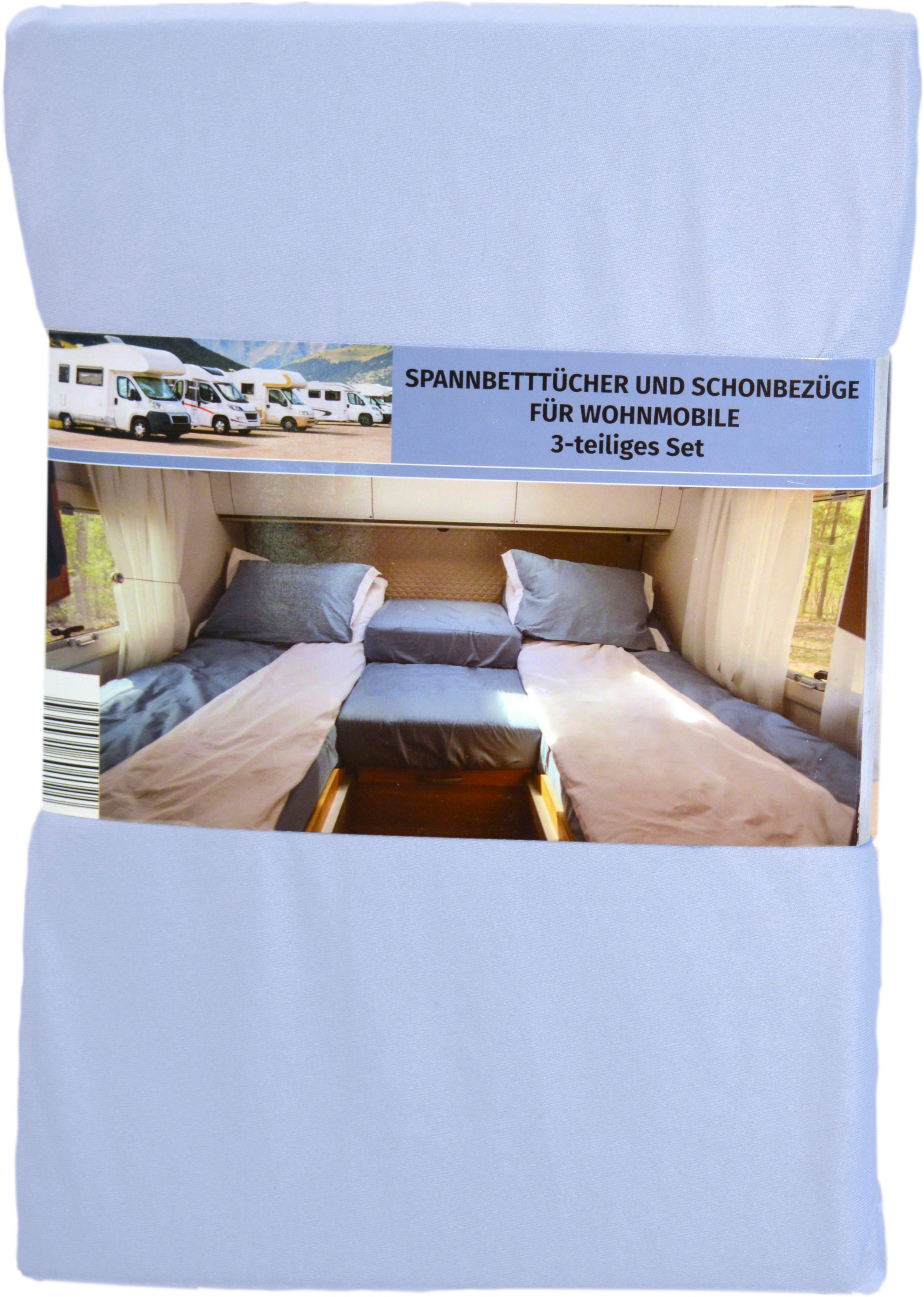 Kinzler Spannbettlaken »Jersey Spannbettlaken im 3-teiligen Set« für das Wohnmobil/Wohnwagen Heckbett in lila, Größe 70-85x190-210 23
