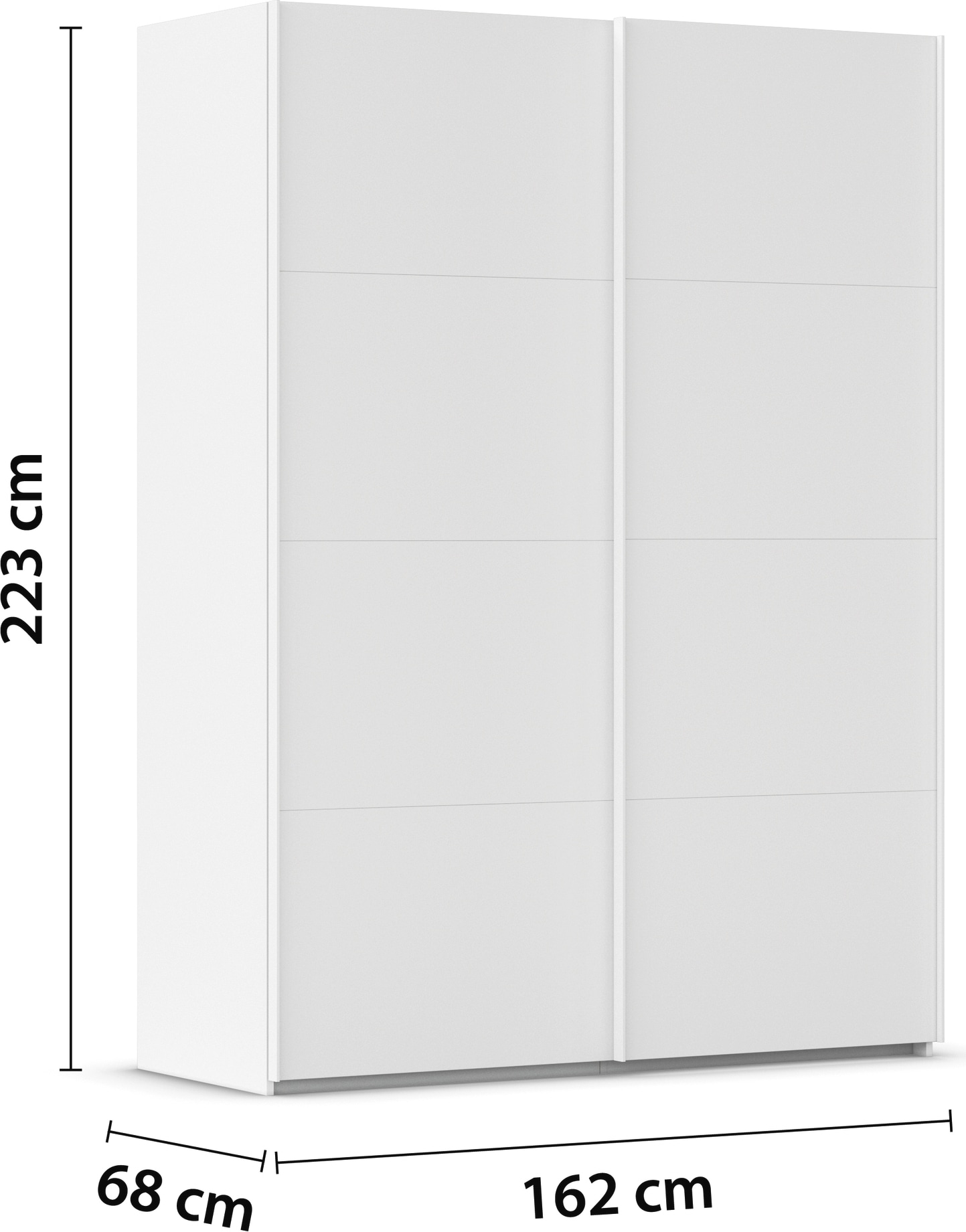 rauch Schwebetürenschrank »Kleiderschrank Schrank Garderobe Schlafzimmerschrank EVELYN«, in elegantem Stil, in 5 Breiten, Griffe in Korpusfarbe MADE IN GERMANY
