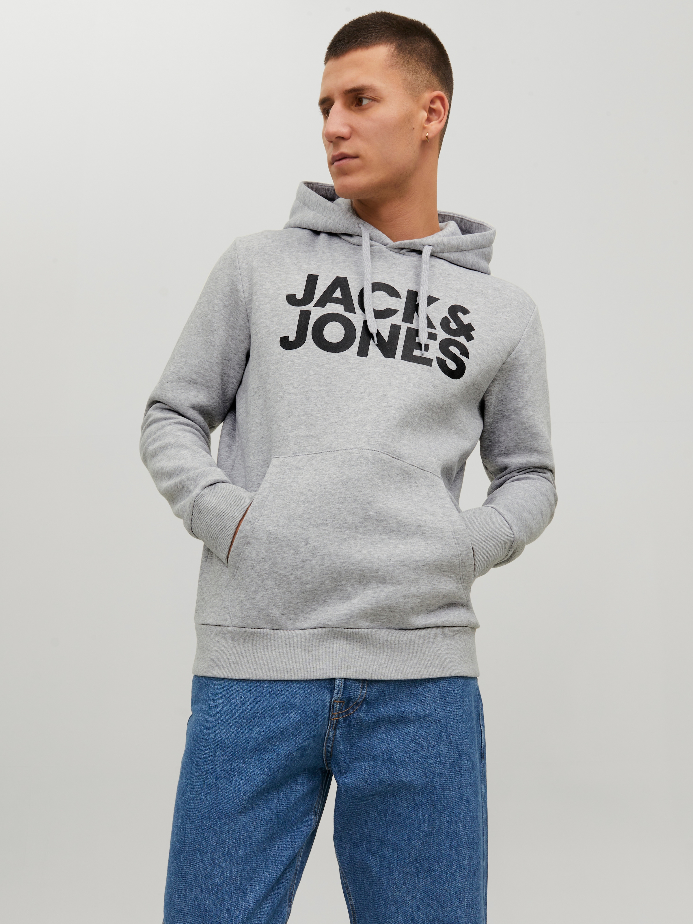 Jack & Jones Kapuzensweatshirt »JJECORP  Kapuze und Frontprint«, bedruckt, modisch, regular fit, Baumwollmischung, Rundhals
