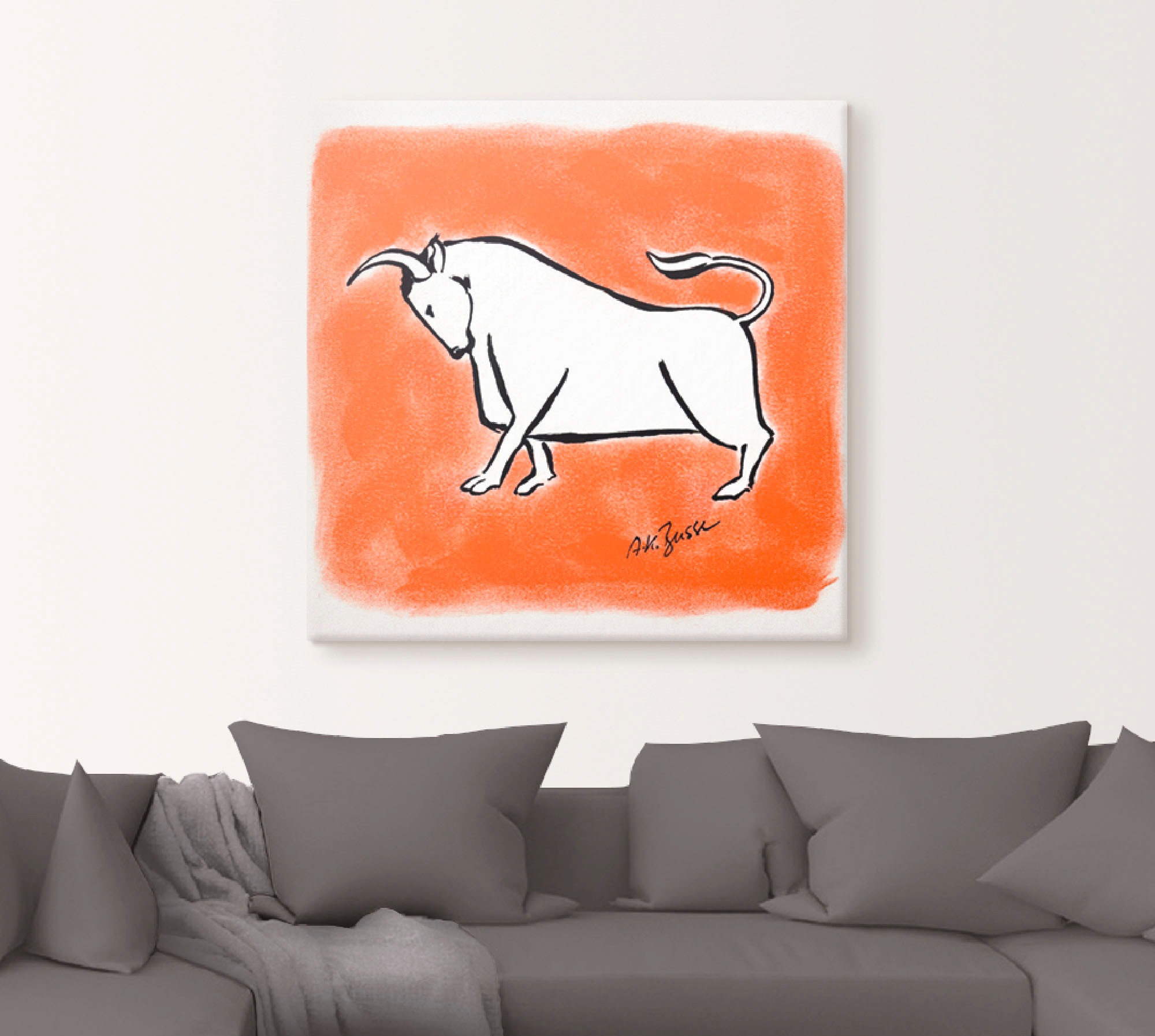 Artland Wandbild »Serie Sternzeichen Stier«, Sternzeichen, (1 St.), als Leinwandbild, Wandaufkleber oder Poster in versch. Größen