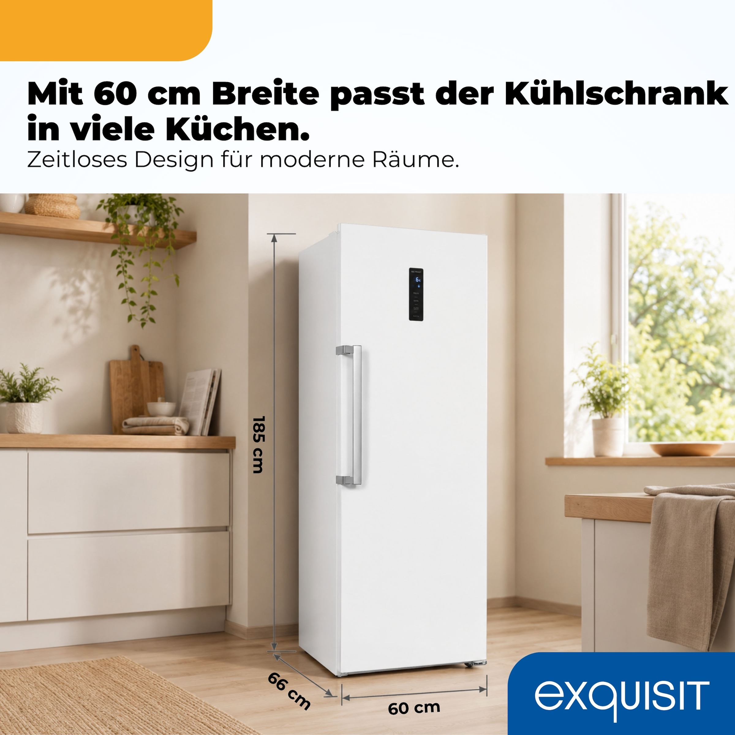 exquisit Kühlschrank »KS360-V-HE-040C weiss« 185 cm hoch 60 cm breit Nie wieder abtauen: Vollraum-Kühlschrank mit No-Frost & LED
