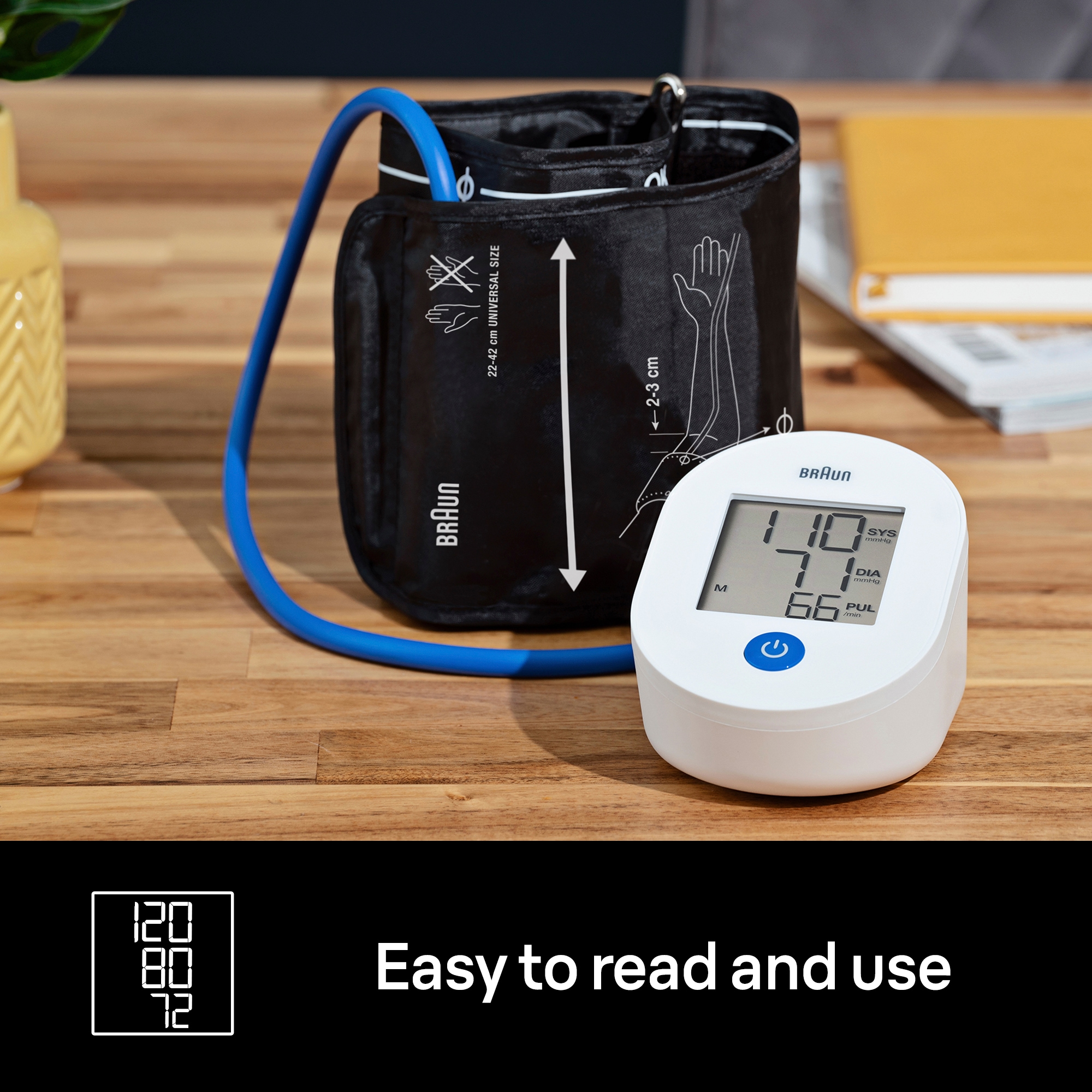 Braun Oberarm-Blutdruckmessgerät »ExactFit 1E BUA4000EU«, Einfache Bedienung, leicht ablesebares Display, Universalmanschette