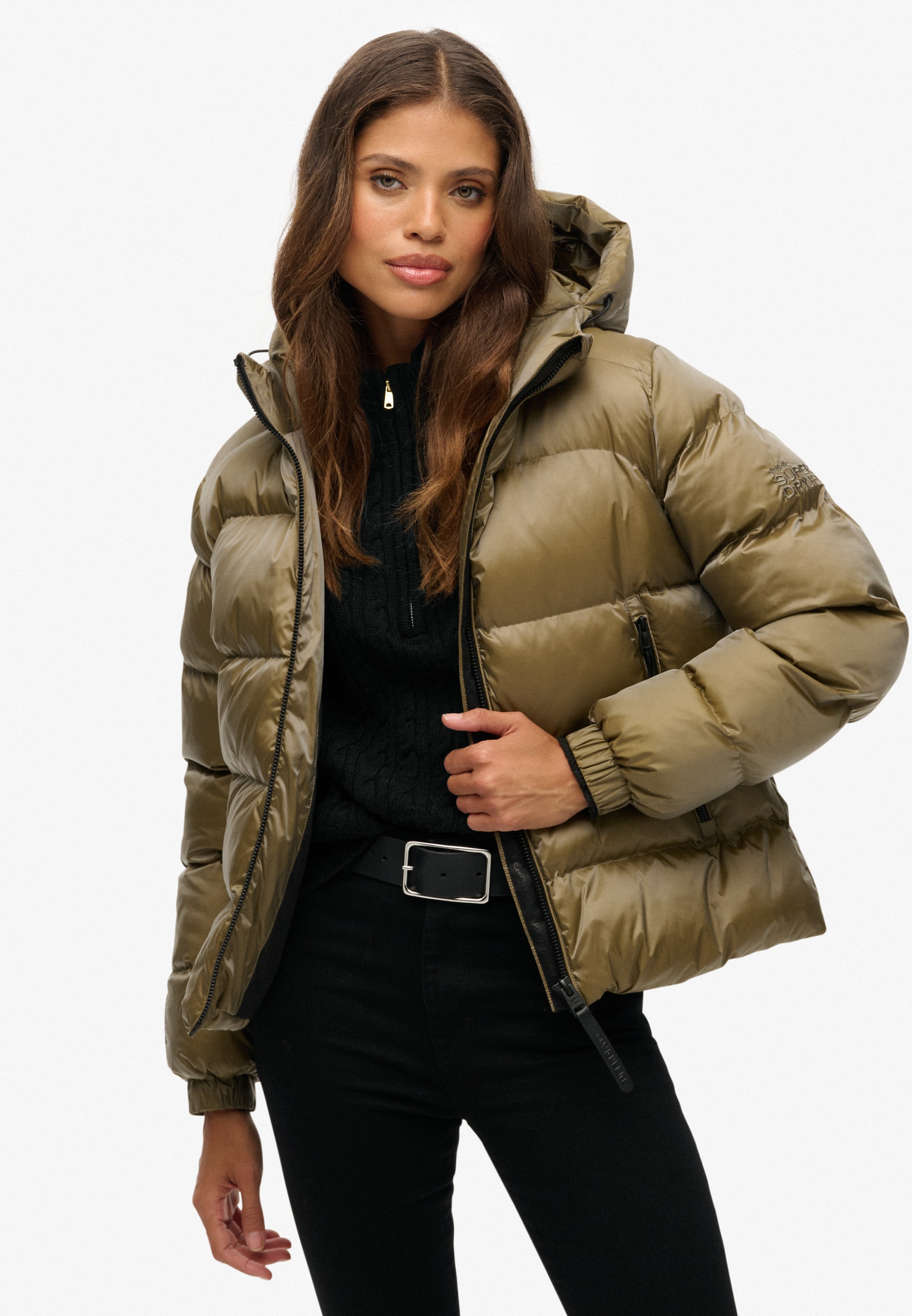 Superdry Steppjacke »HOODED LUXE SPORTS PUFFER«, mit Kapuze