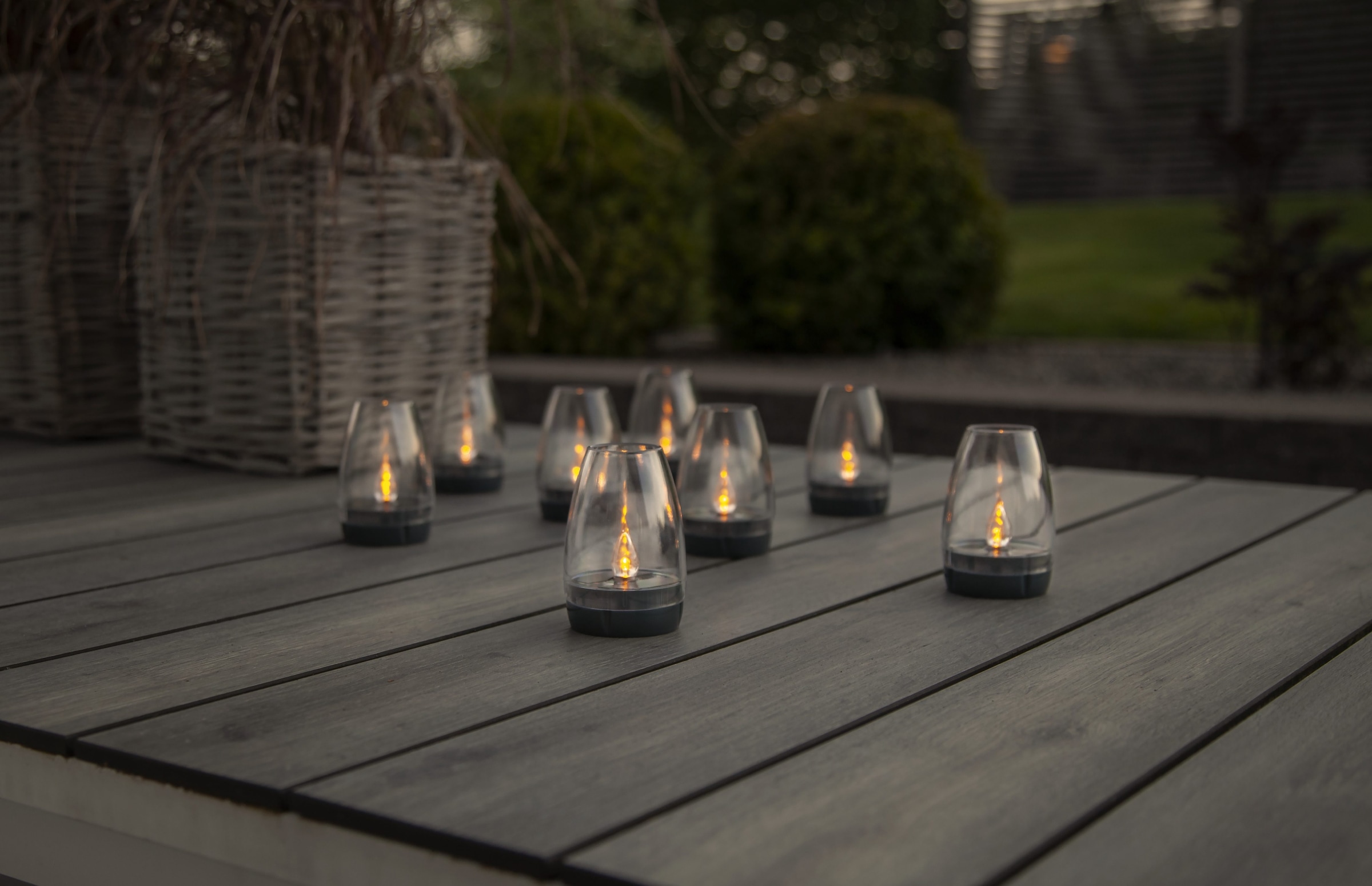 Parforce Traditional Hunting LED Solarleuchte »Solar-Dekoration Tropea« LED-Board 2 Stk. Extra-Warmweiß Kompakte Solar-Tischdeko, transparentes Gehäuse, Dämmerungssensor
