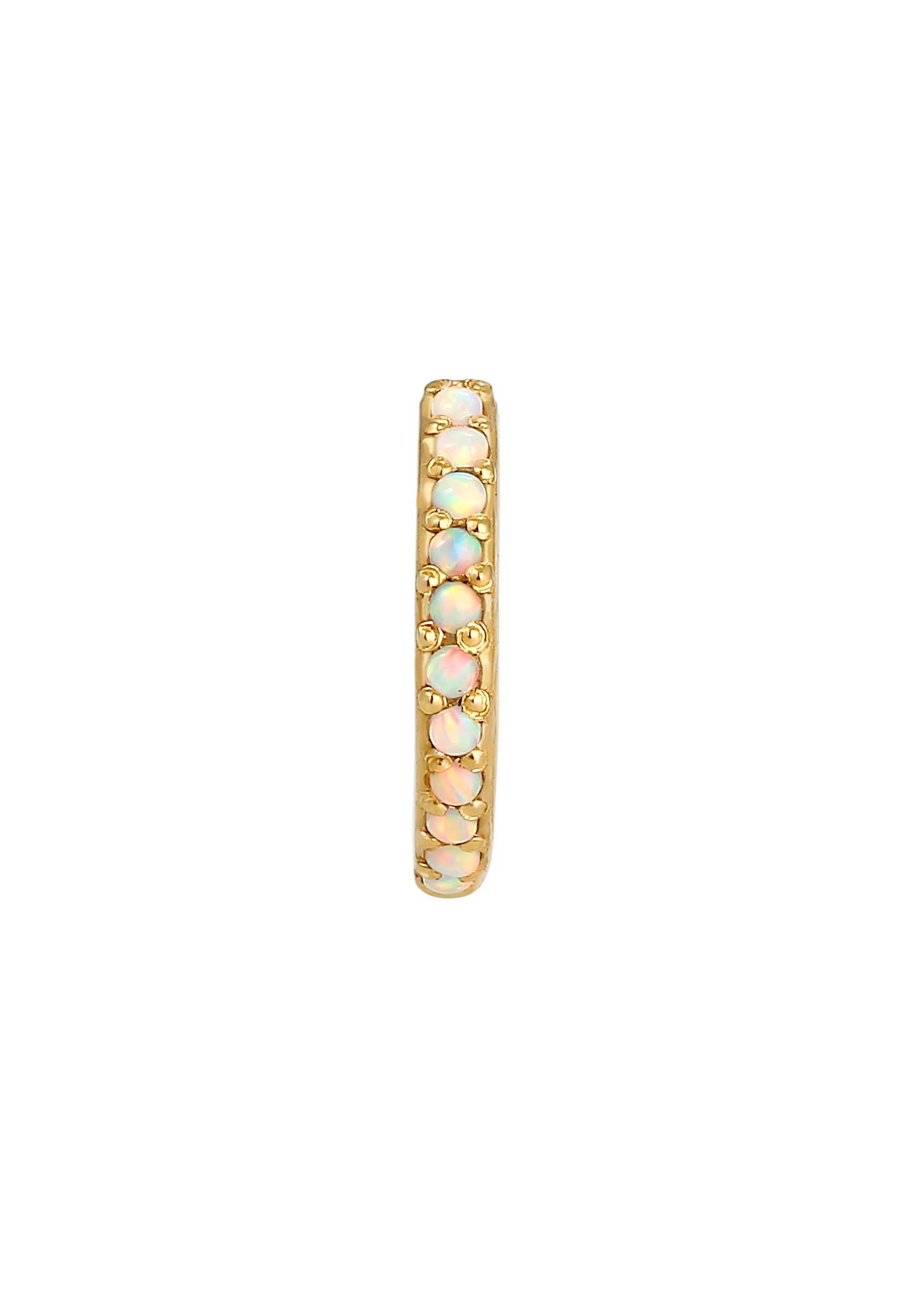 Elli Ohrklemme »Ohrringe Earcuff Single Synthetischer Opal Weiß 925 Sterling Silber«