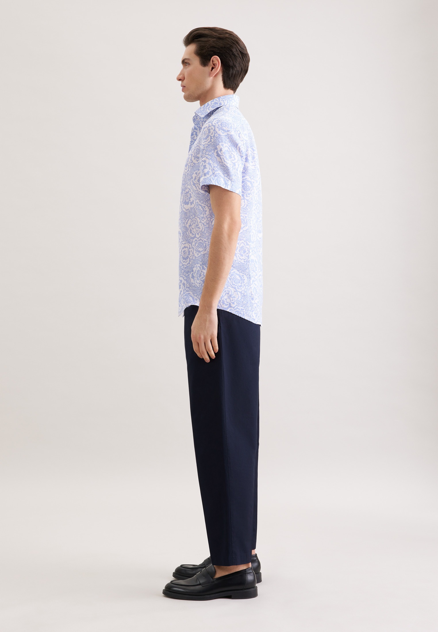 seidensticker Leinenhemd »Schwarze Rose« Slim 1/2 Kentkragen Druck