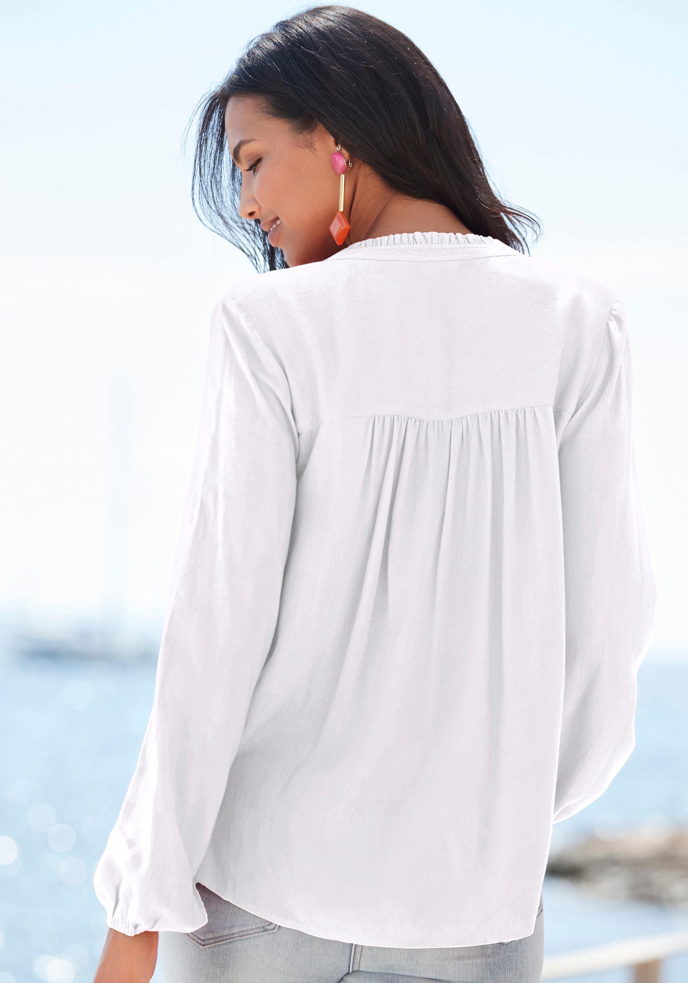 LASCANA Schlupfbluse, mit langen Ärmeln, leichte Damenbluse, casual-chic, festlich