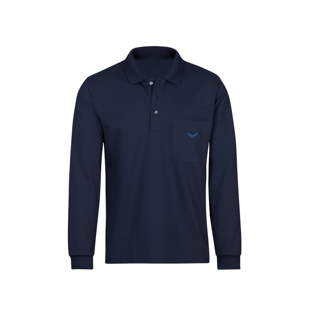 Trigema Poloshirt »TRIGEMA Langarm Poloshirt aus Baumwolle«, (1 tlg.)