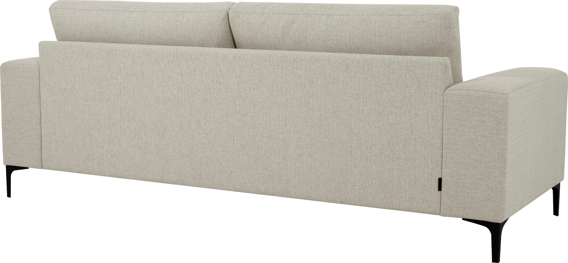OTTO home 3-Sitzer »Xander« Breite 224 cm, Soft-Touch Chenille, schwarze Metallfüße