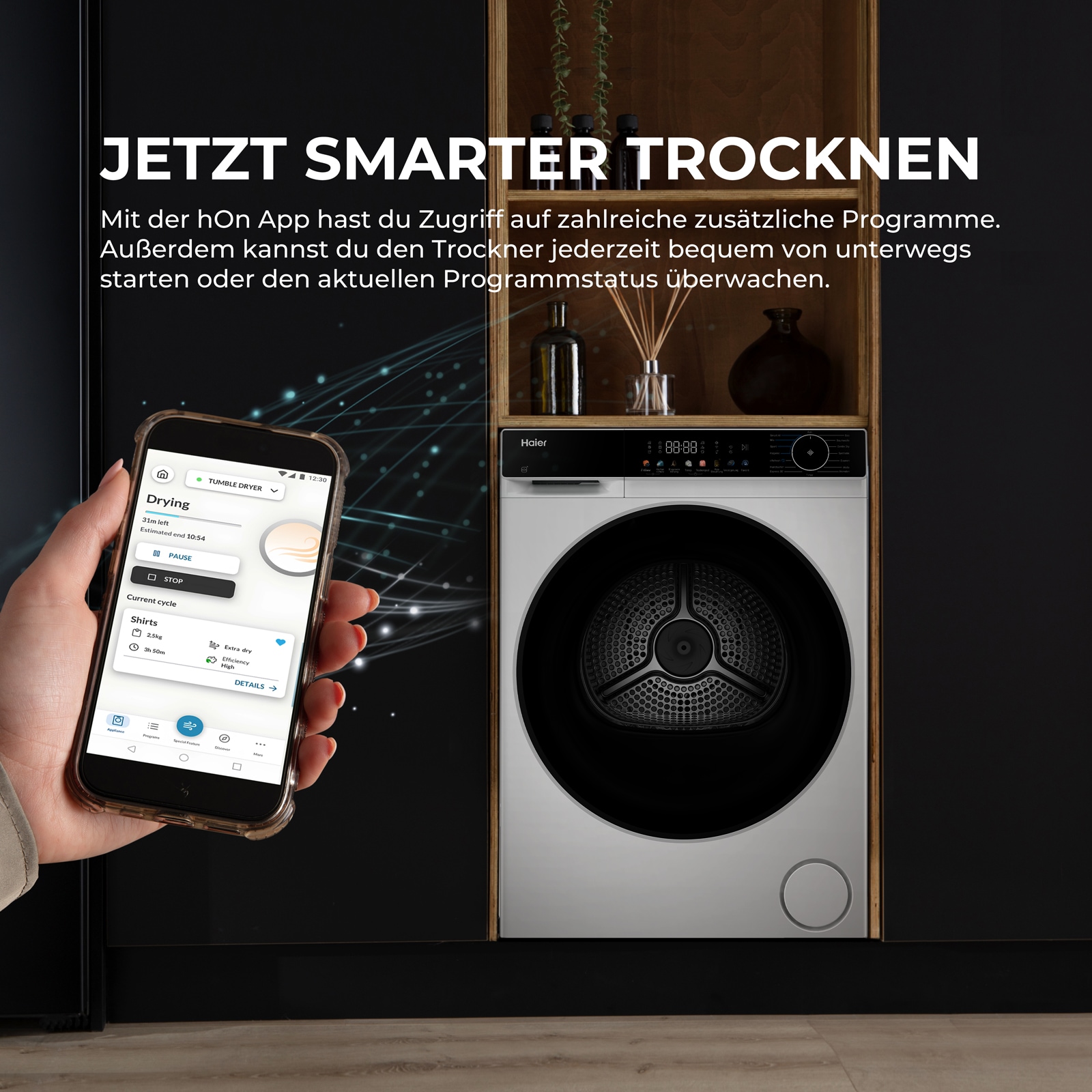 Haier Wärmepumpentrockner »HD90-C657BU1« G5 Serie Smart AI Automatikprogramm & Wi-Fi