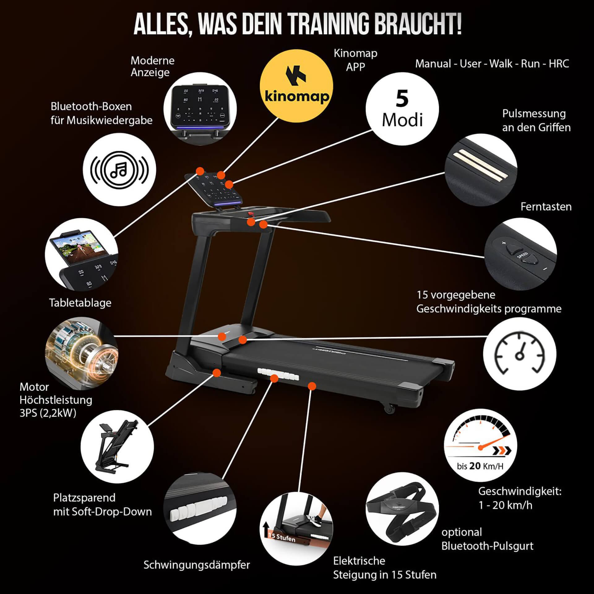 Christopeit Sport® Laufband »Laufband TM 4500 S« bis max. 20 km/h, 130 kg max. Benutzergewicht