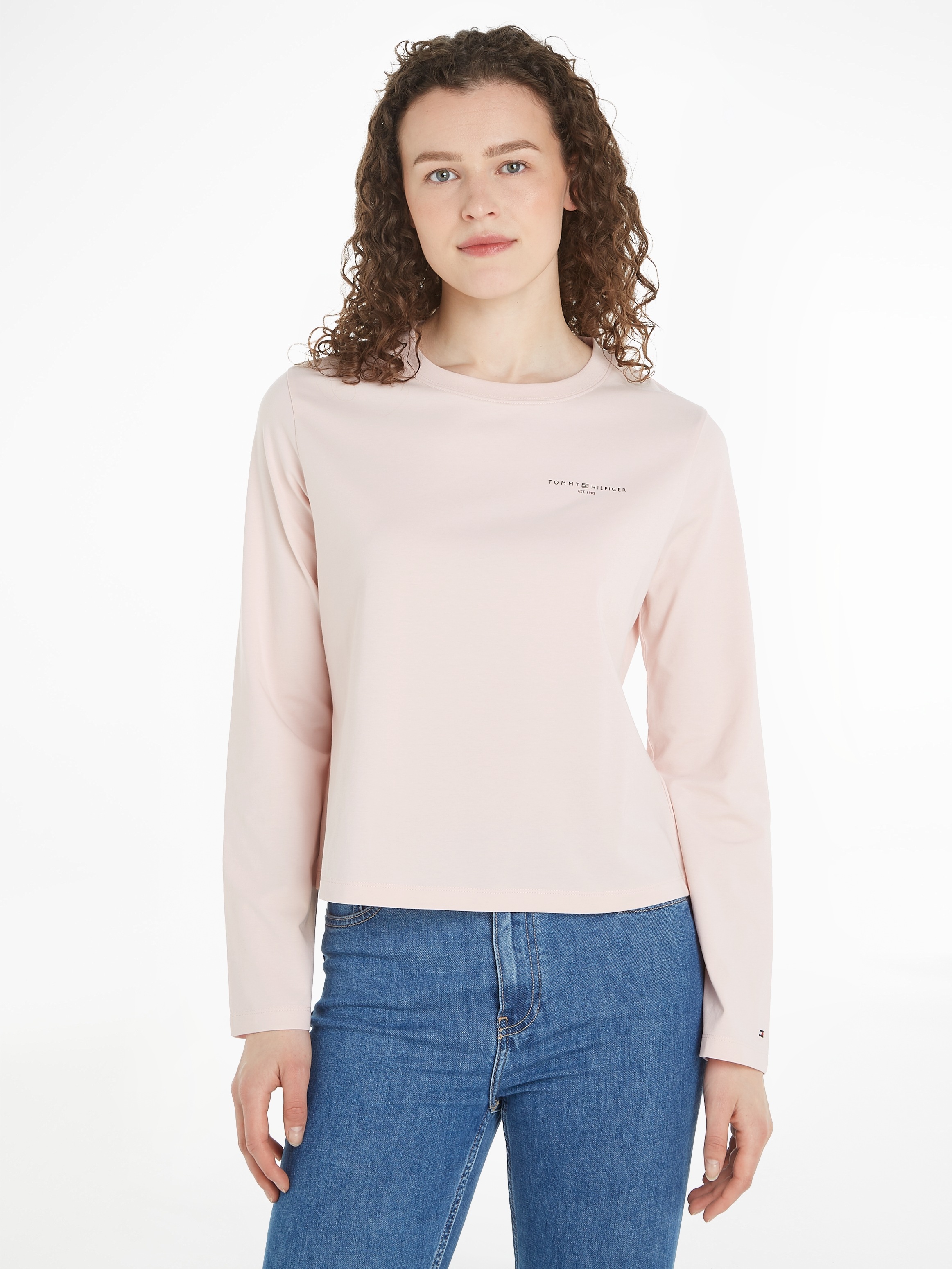 Tommy Hilfiger Langarmshirt »1985 REG MINI CORP LOGO C-NK LS«, mit Logo-Schriftzug auf der Brust