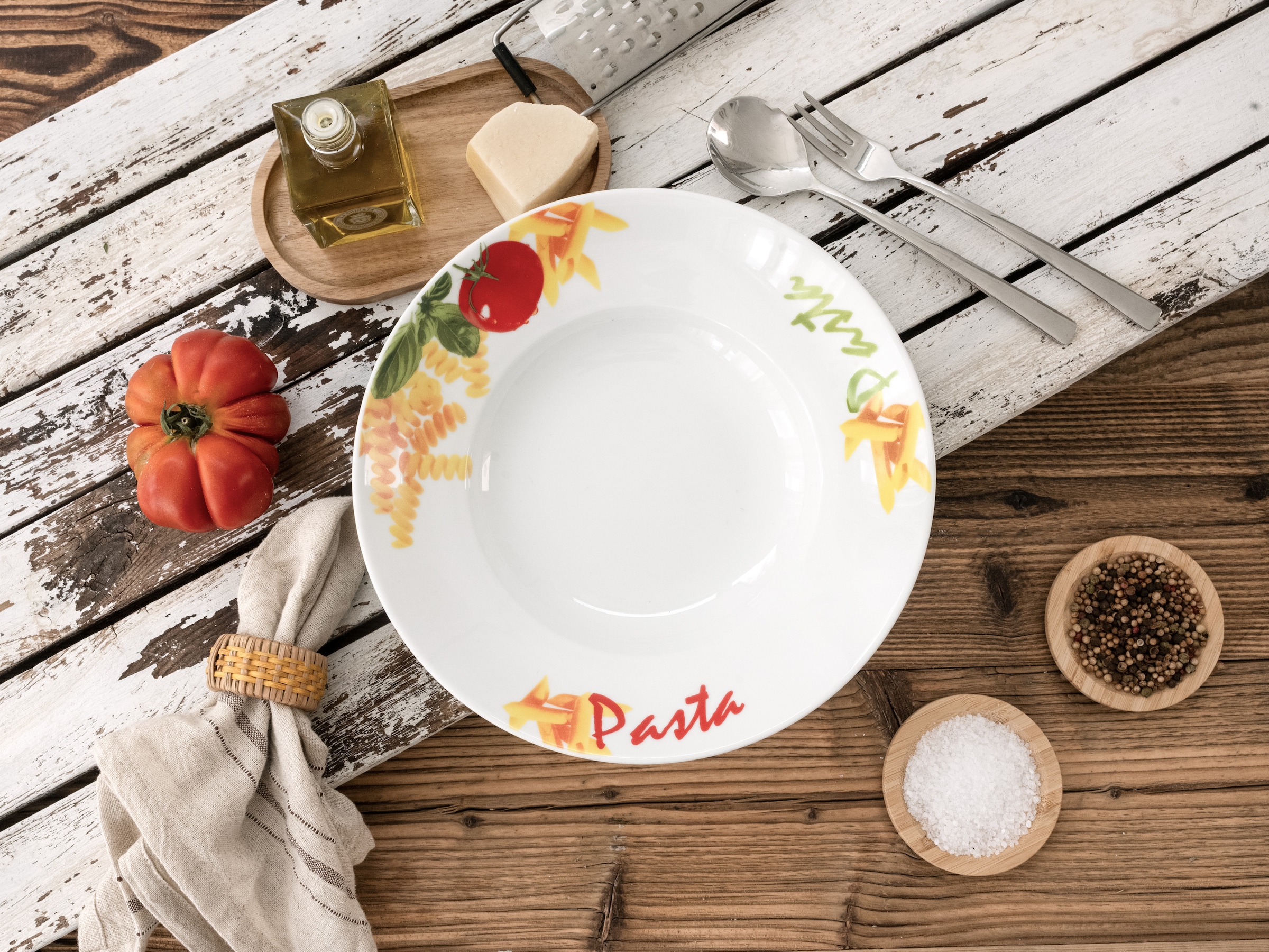 CreaTable Pastateller »Milano Pasta, Teller-Set, 4-tlg.« Italienische Eleganz, Vielseitig einsetzbar