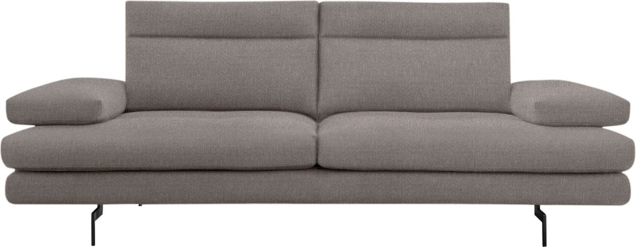 CALIA ITALIA 3-Sitzer »Toby Wing, Designsofa, hochwertige Verarbeitungsdetails, bequem«, inkl. Sitztiefenverstellung und Armteilfunktion, Füße in Schwarz matt