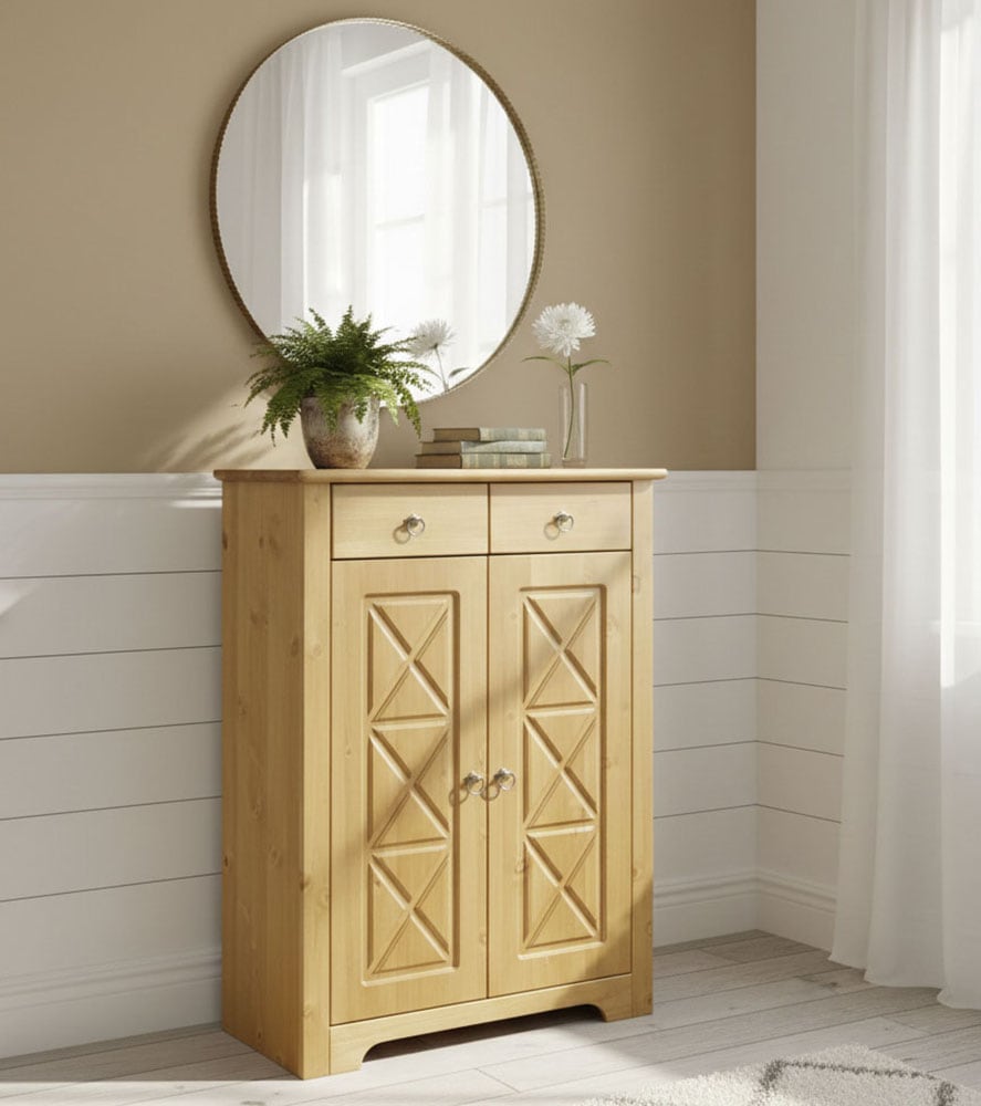 OTTO home Kommode »Hugo« B/T/H: 74/38/100 cm,  aus massiver Kiefer, Breite 74 cm,  2 Schubladen, FSC® zertifiziert