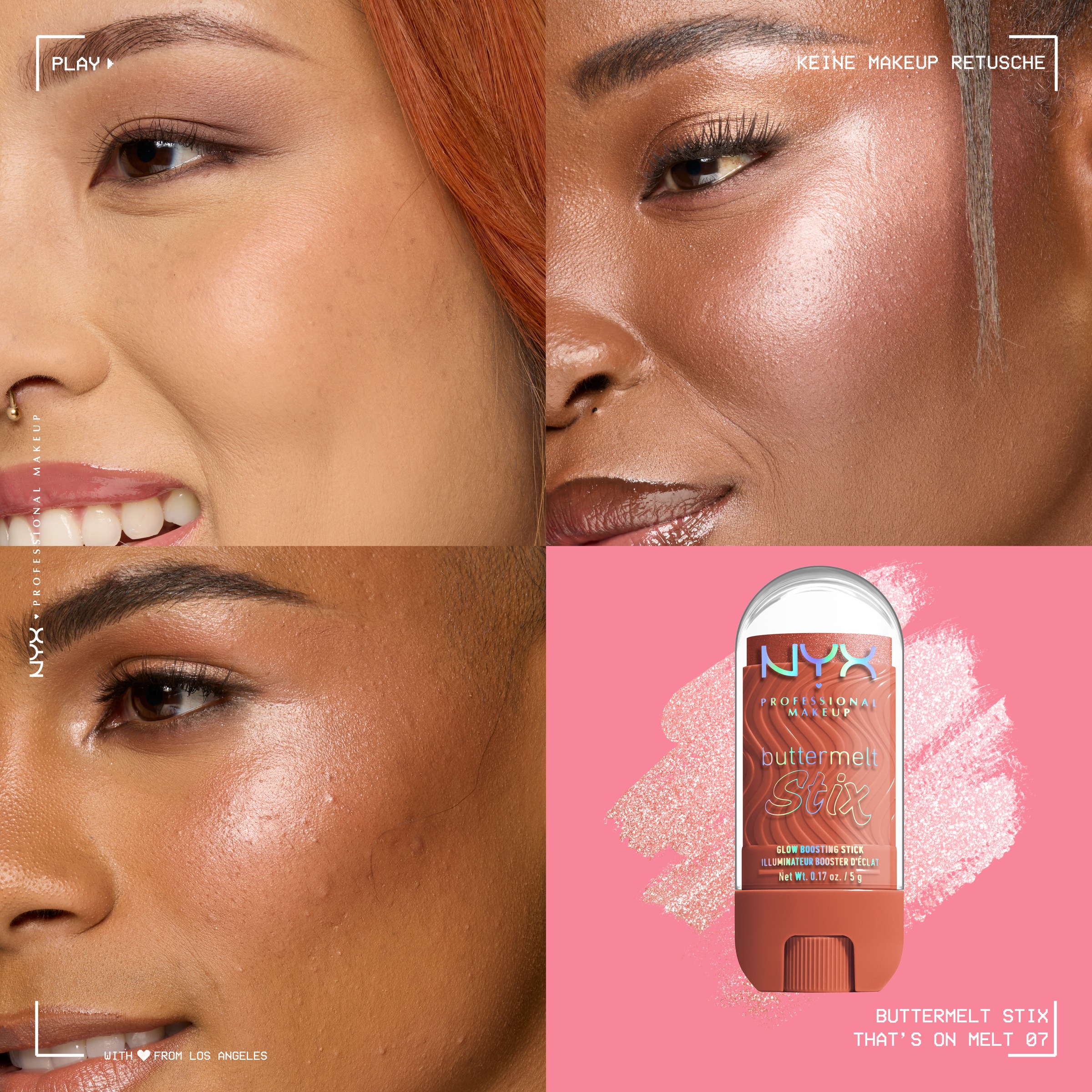 NYX PROFESSIONAL MAKEUP Highlighter »BUTTERMELT STIX GLOW BOOSTING HIGHLIGHTER STICK« mit Cupuaçu- und Kokosnussbutter, für einen ultimativen Glow