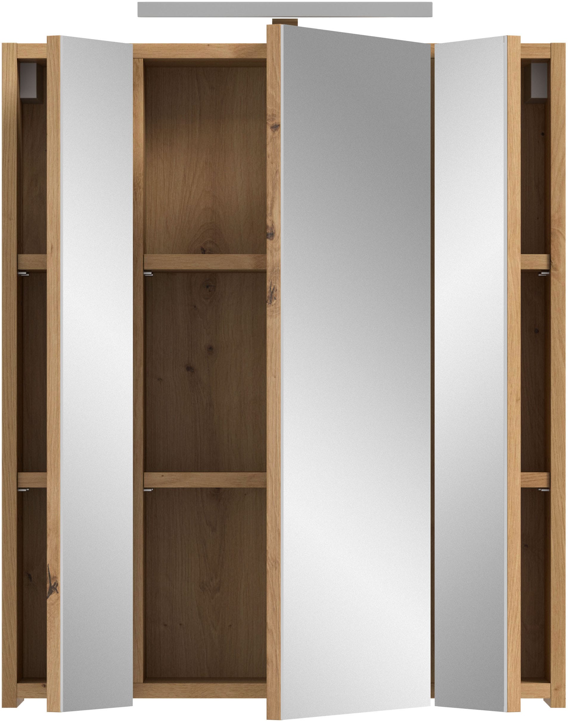 INOSIGN Spiegelschrank 2 Stk. tlg. Florenz, Spiegelschrank inkl. Beleuchtung, Artisan Oak NB,  3-türig