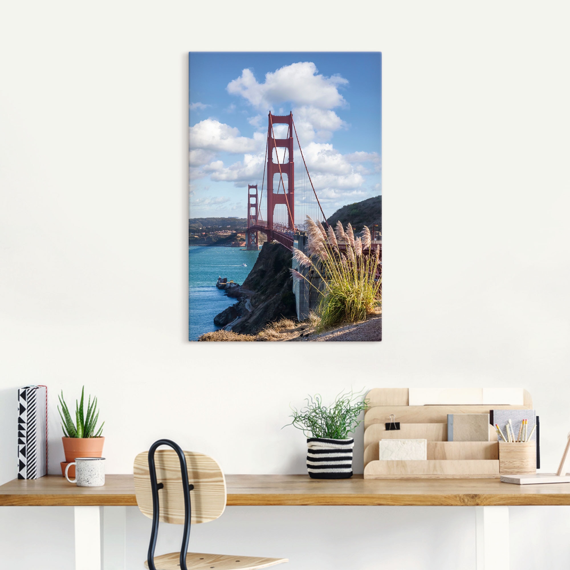 Artland Wandbild »SAN FRANCISCO Golden Gate Bridge«, San Francisco, (1 St.), als Leinwandbild in verschied. Größen