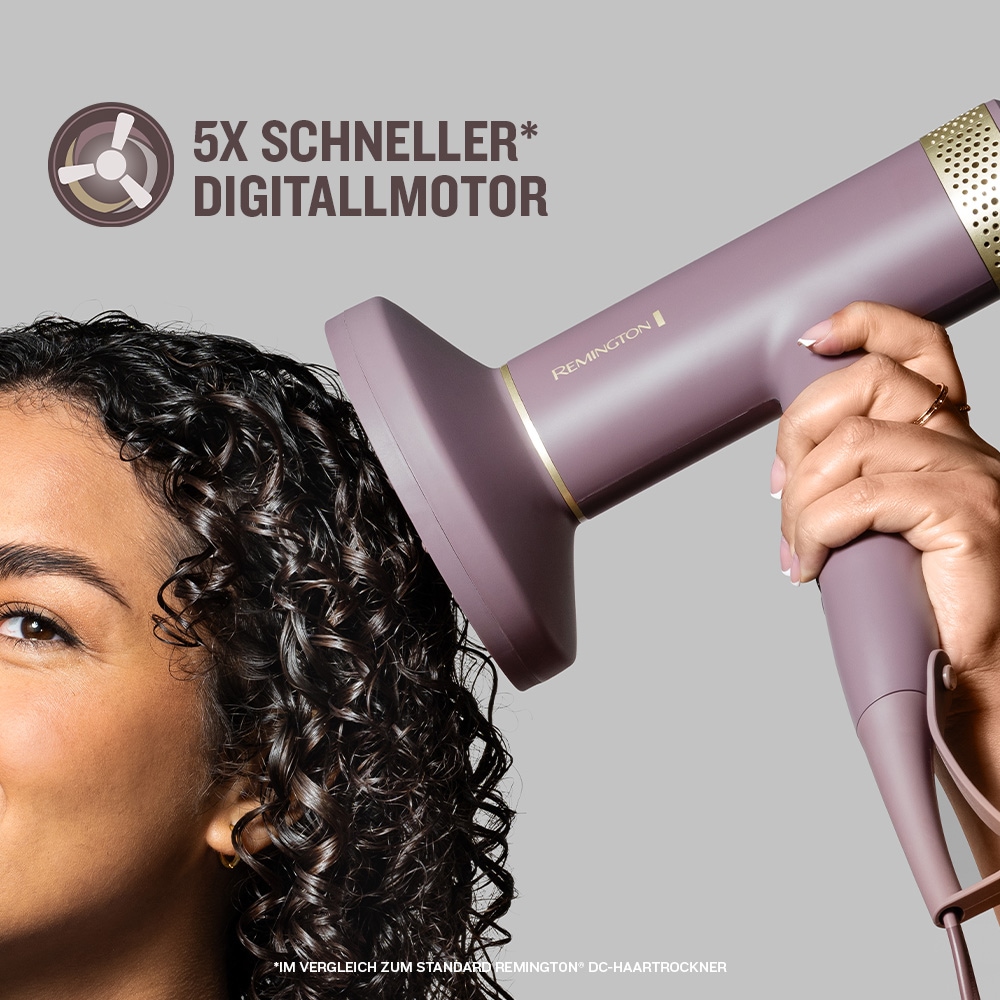 Remington Haartrockner »AIRviveDigital Haartrockner (EC8930)« 1.600 W 2 Aufsätze Digital Motor, Ionic Air, Anti-Frizz, 12 Heiz-&Geschwindigkeitsstufen