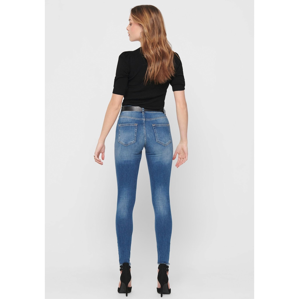 ONLY Ankle-Jeans »BLUSH«, ausgefranste Säume