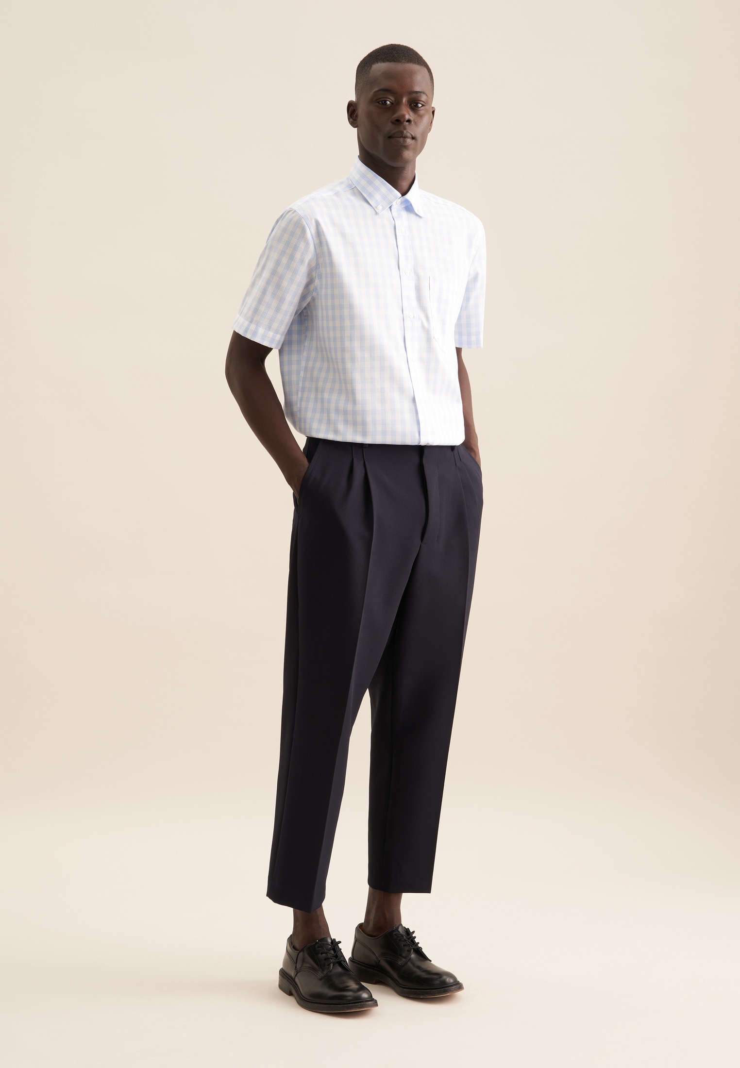 seidensticker Businesshemd »Regular«, Regular 1/2 Button-Down-Kragen Karo