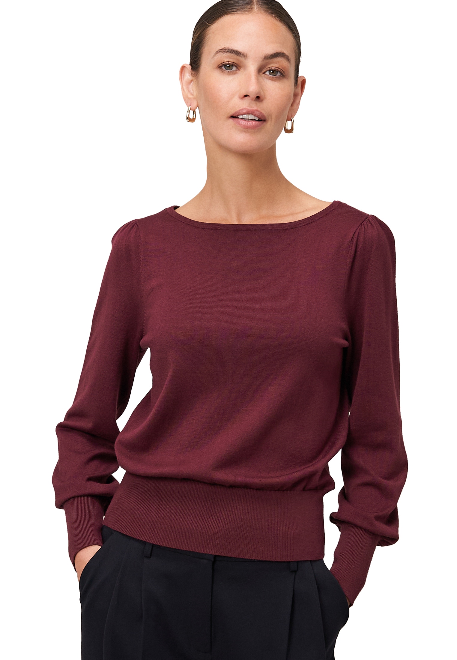 Zero Strickpullover »Strickpullover mit Ballonärmeln«
