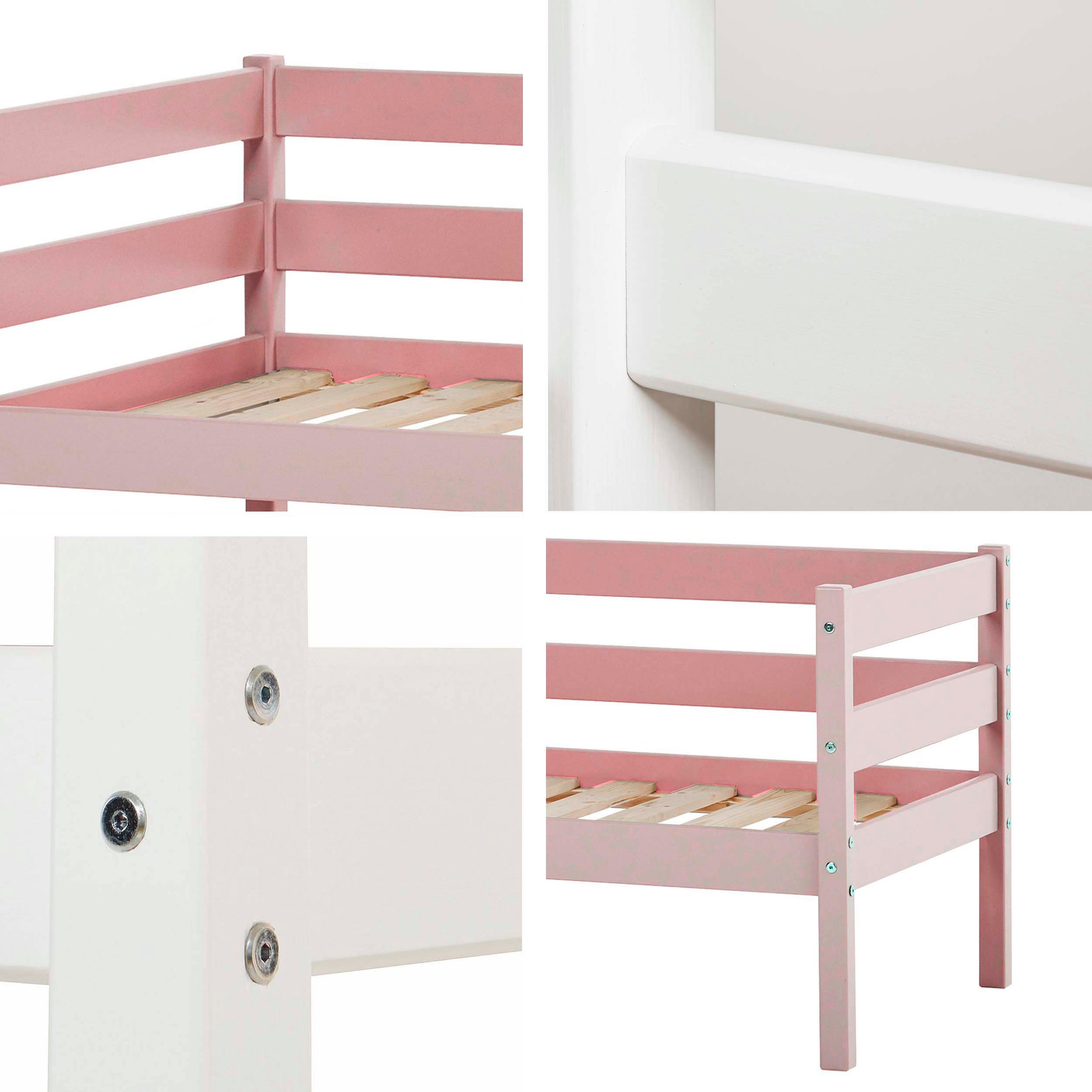 Hoppekids Einzelbett »ECO Comfort Kinderbett, Kiefer Massivholz, Jugendbett inkl. Rollrost«, 70x160 cm, wahlweise in verschieden Farben/ Matratze/ Absturzsicherung