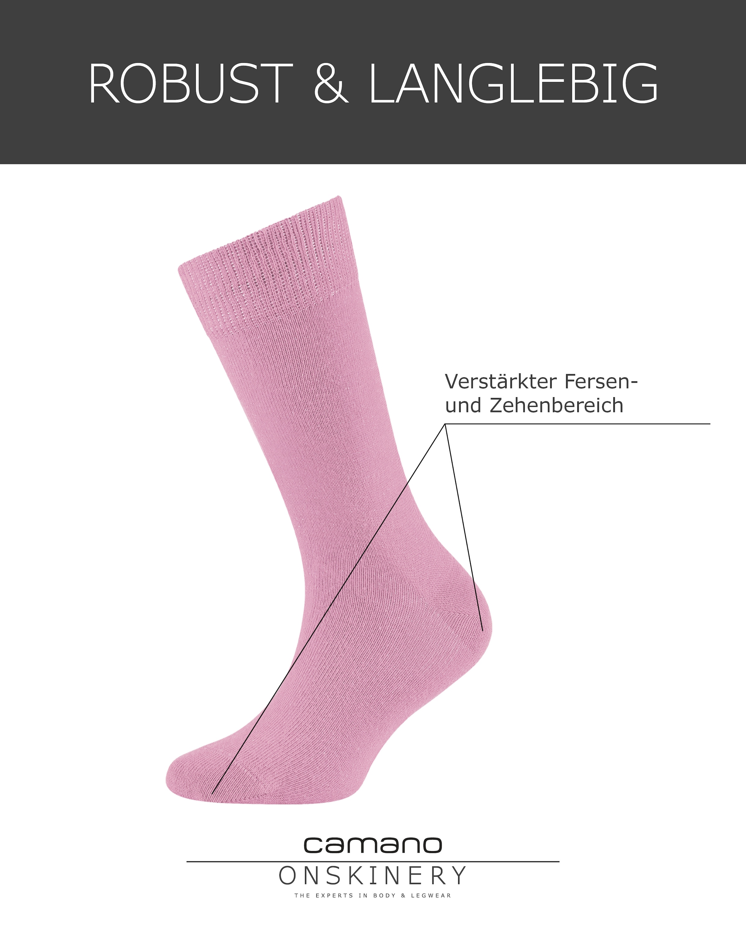 Camano Socken »ca-soft« 6 Paar,  mit Komfortbund und gepolsterten Zehen-/Fersenbereich