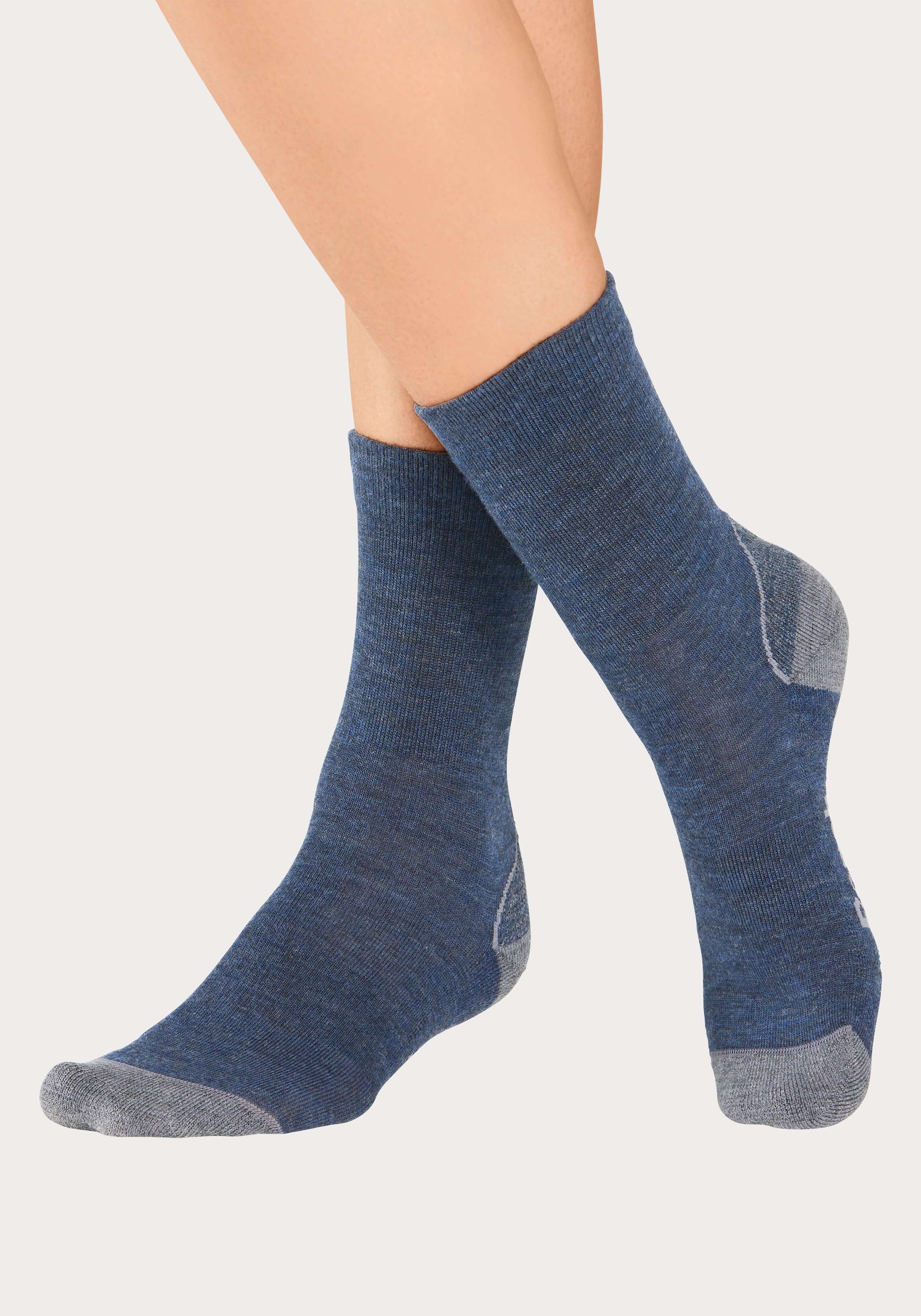 Bench. Wandersocken, (Packung, 2 Paar), Wollsocken aus flauschigem Material mit 51% Wolle