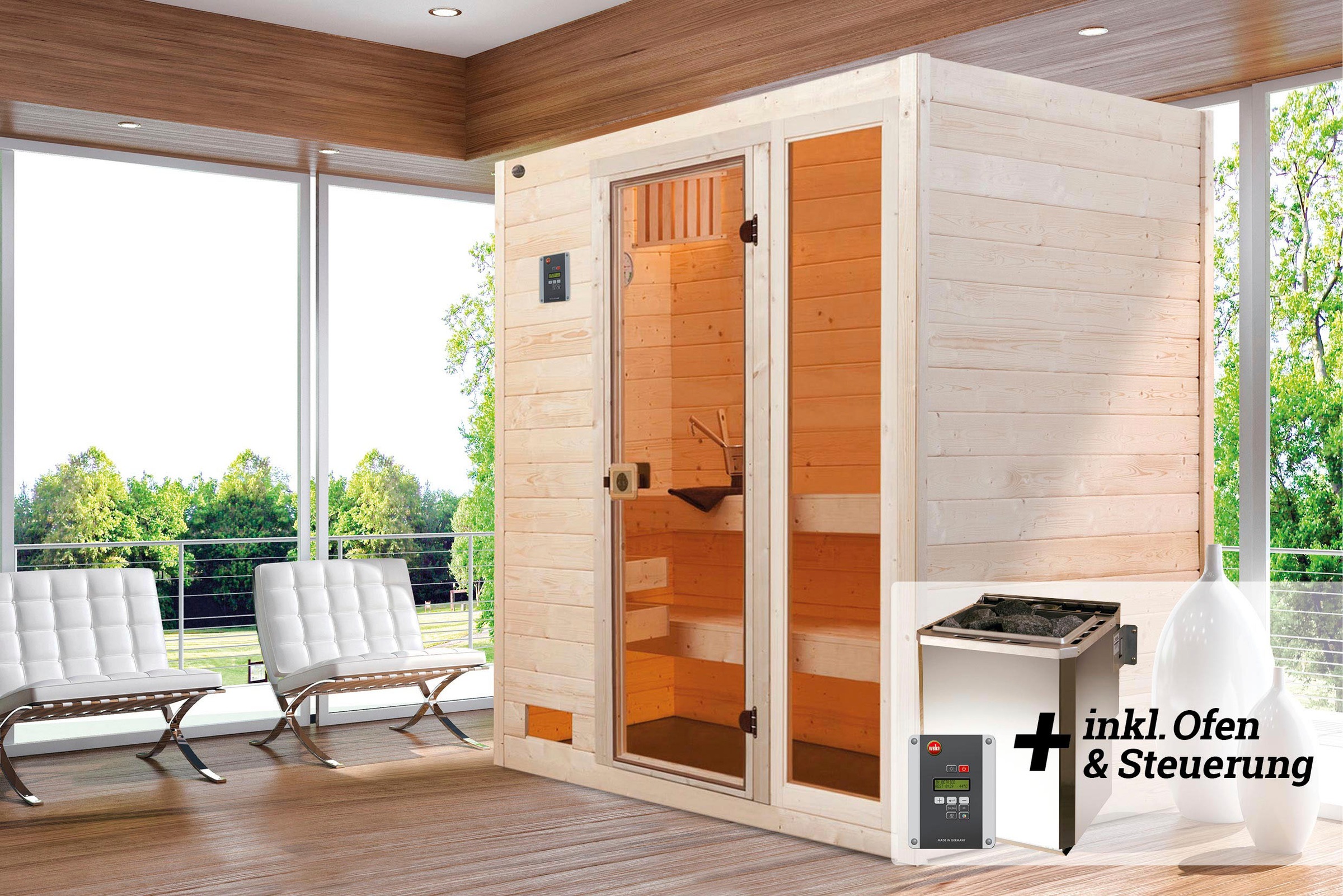 weka Sauna »Valida«, 7,5 kW Bio-Ofen mit digitaler Steuerung
