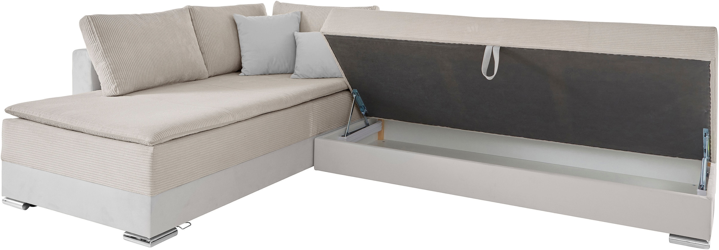 INOSIGN Ecksofa »Night & Day L-Form mit Dauer-Schlaffunktion mit Armlehne«, mit Boxspring-Bettfunktion 180x200 cm und Bettkasten, Dauerschläfer!