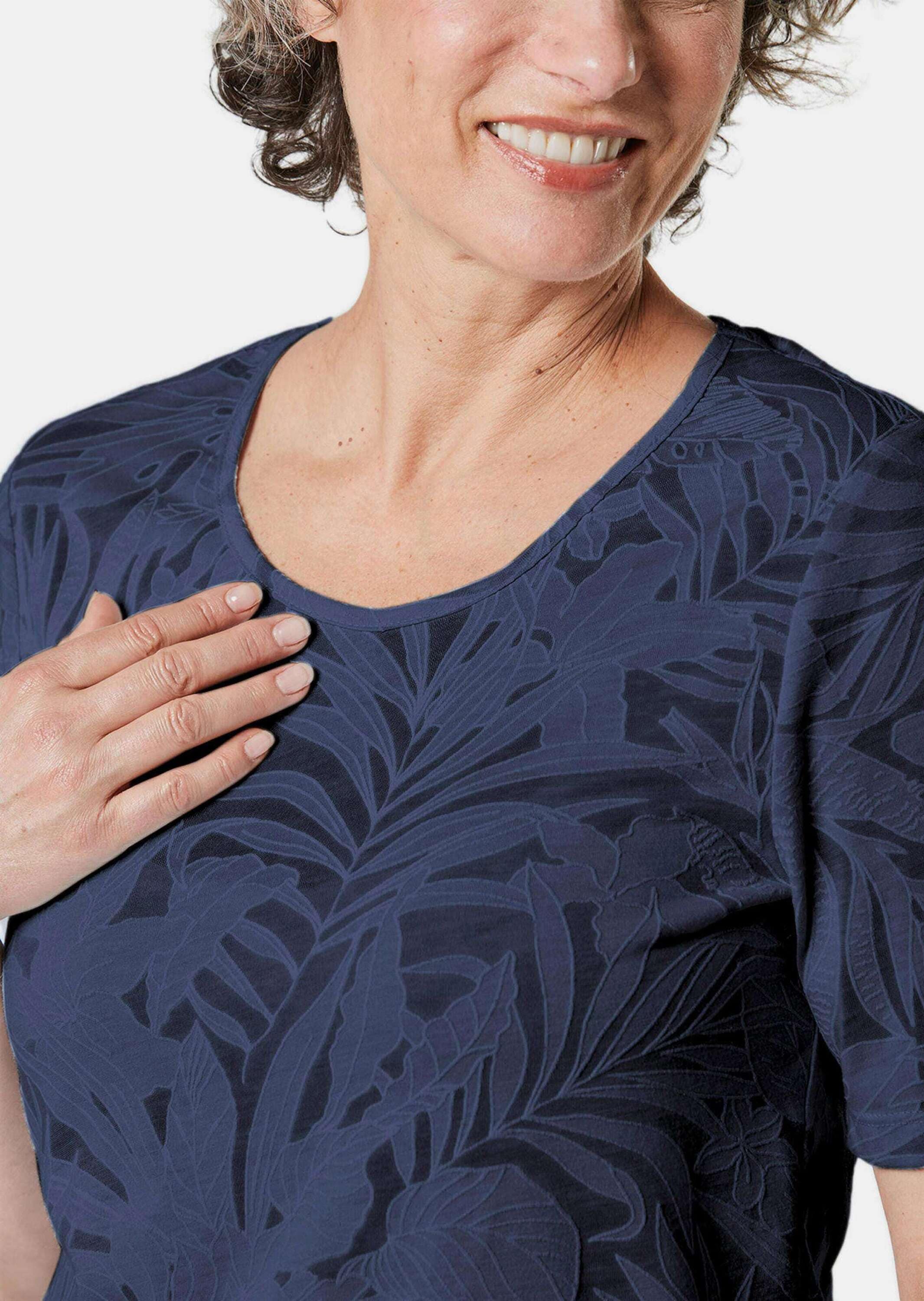 GOLDNER Kurzarmshirt »T-Shirt mit Ausbrenneroptik«