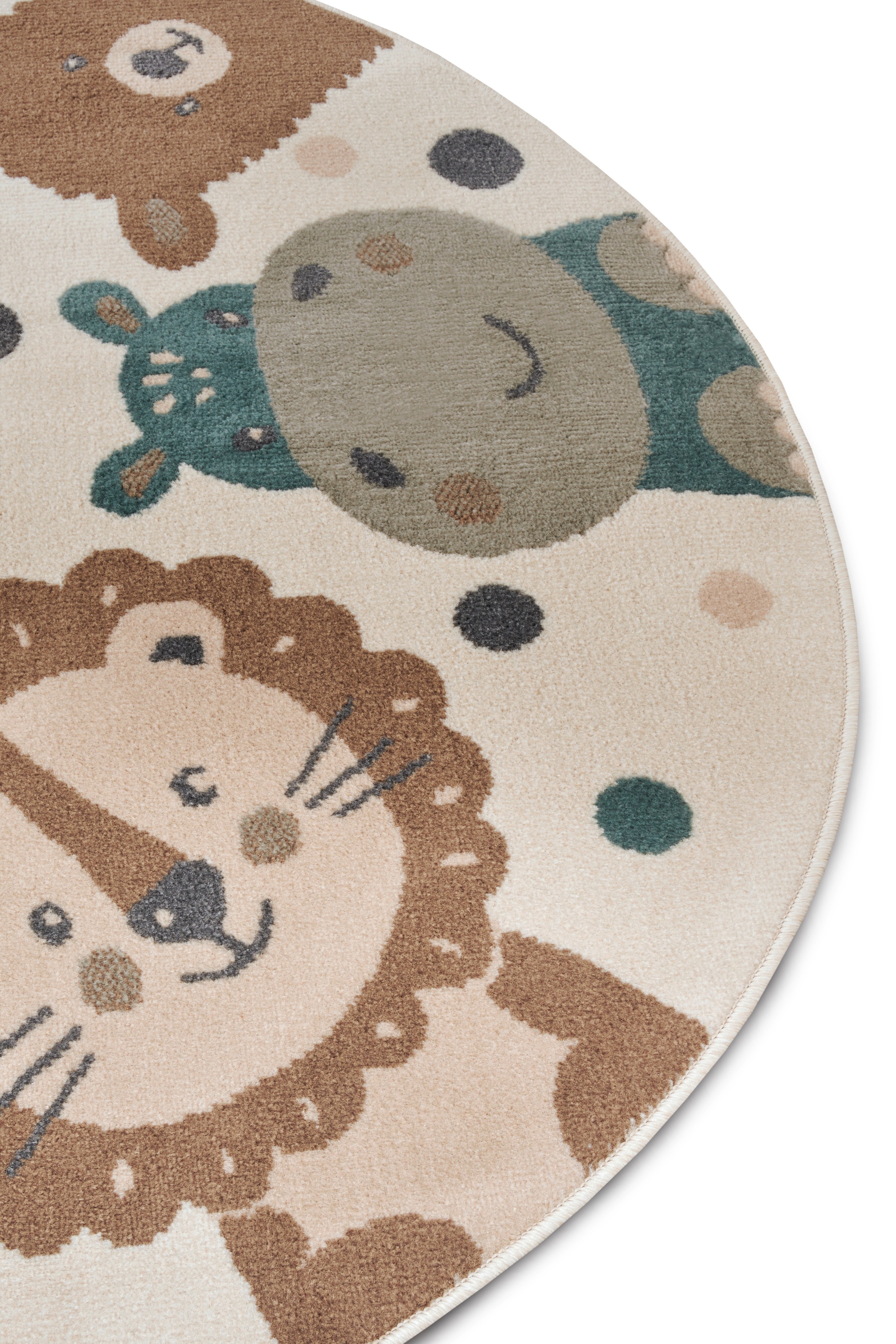 HANSE Home Kinderteppich »Adventures Animal Party«, rund, 8 mm Höhe, Spielteppich, weich, Kinderzimmer, Kurzflor, Spielunterlage, Teppich