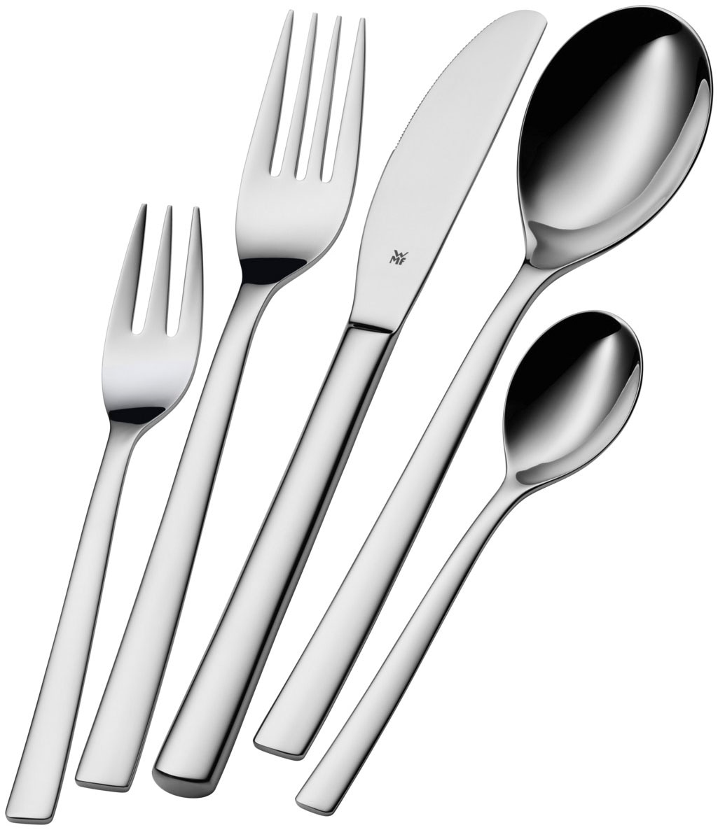 WMF Besteck-Set »Palermo«, (Set, 60 tlg.), Monobloc-Messer, ergonomisch, geschmiedete Messer, Wellenschliff