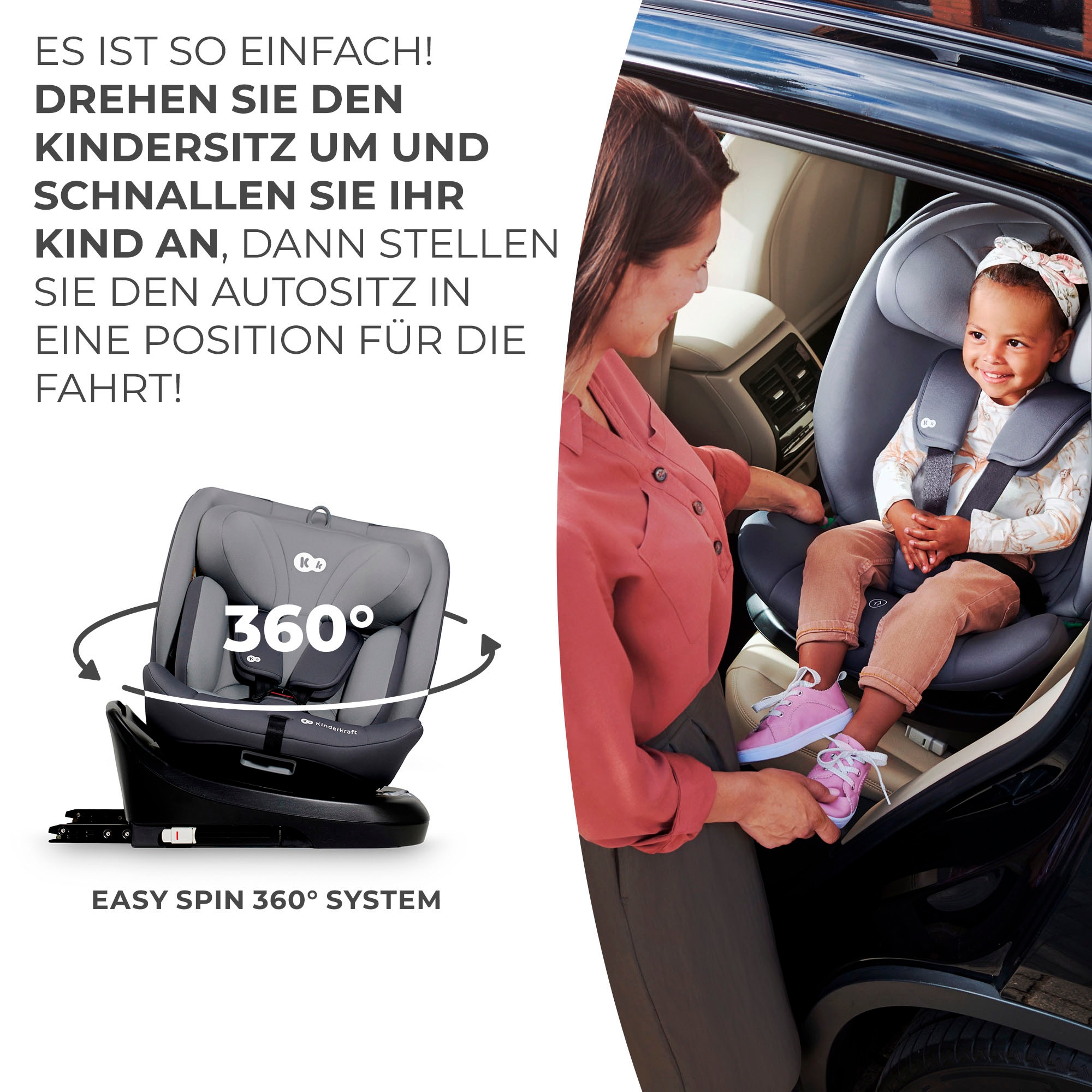 Kinderkraft Autokindersitz »I-GROW i-Size«, 360° – drehbarer Kindersitz