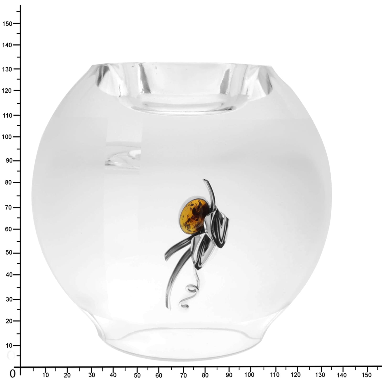OSTSEE-SCHMUCK Dekovase »- Dahlia - Glas - Bernstein«