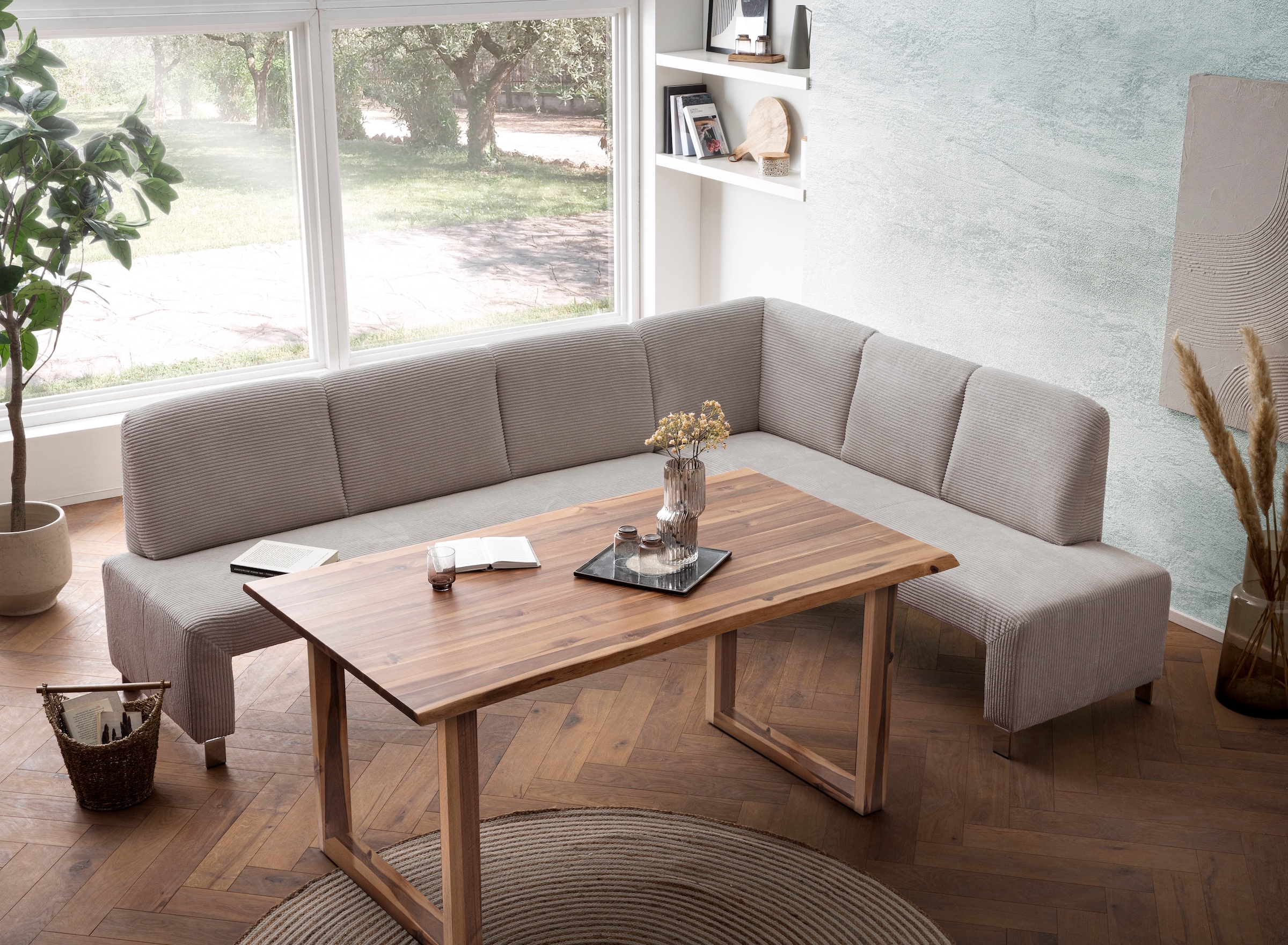 exxpo - sofa fashion Eckbank »Intenso, modern,  263/198 cm (B/T)« hohe Bodenfreiheit, frei im Raum stellbar, hoher Sitzkomfort