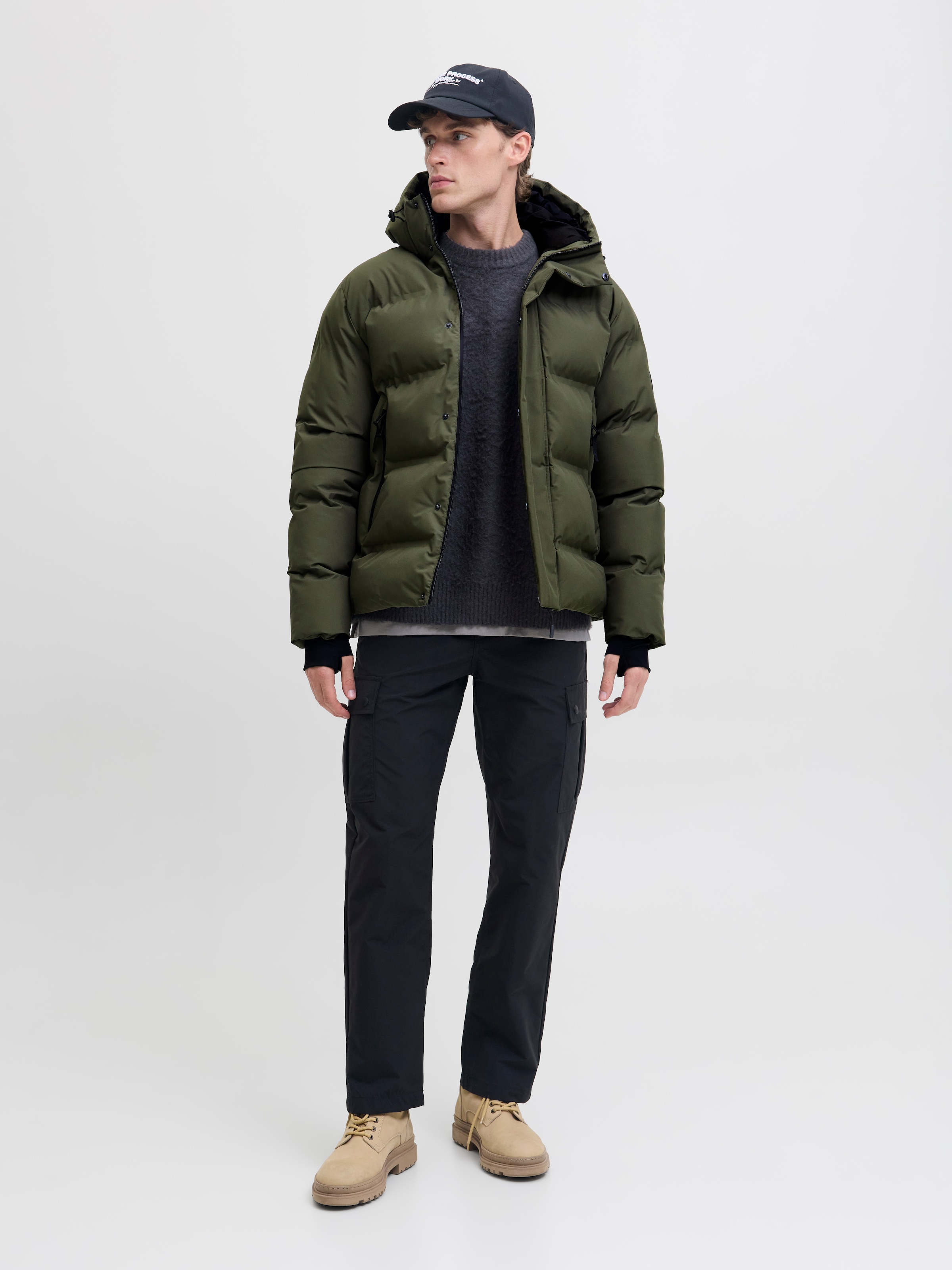 Jack & Jones Steppjacke »JCOFUSION PUFFER JACKET« mit Kapuze