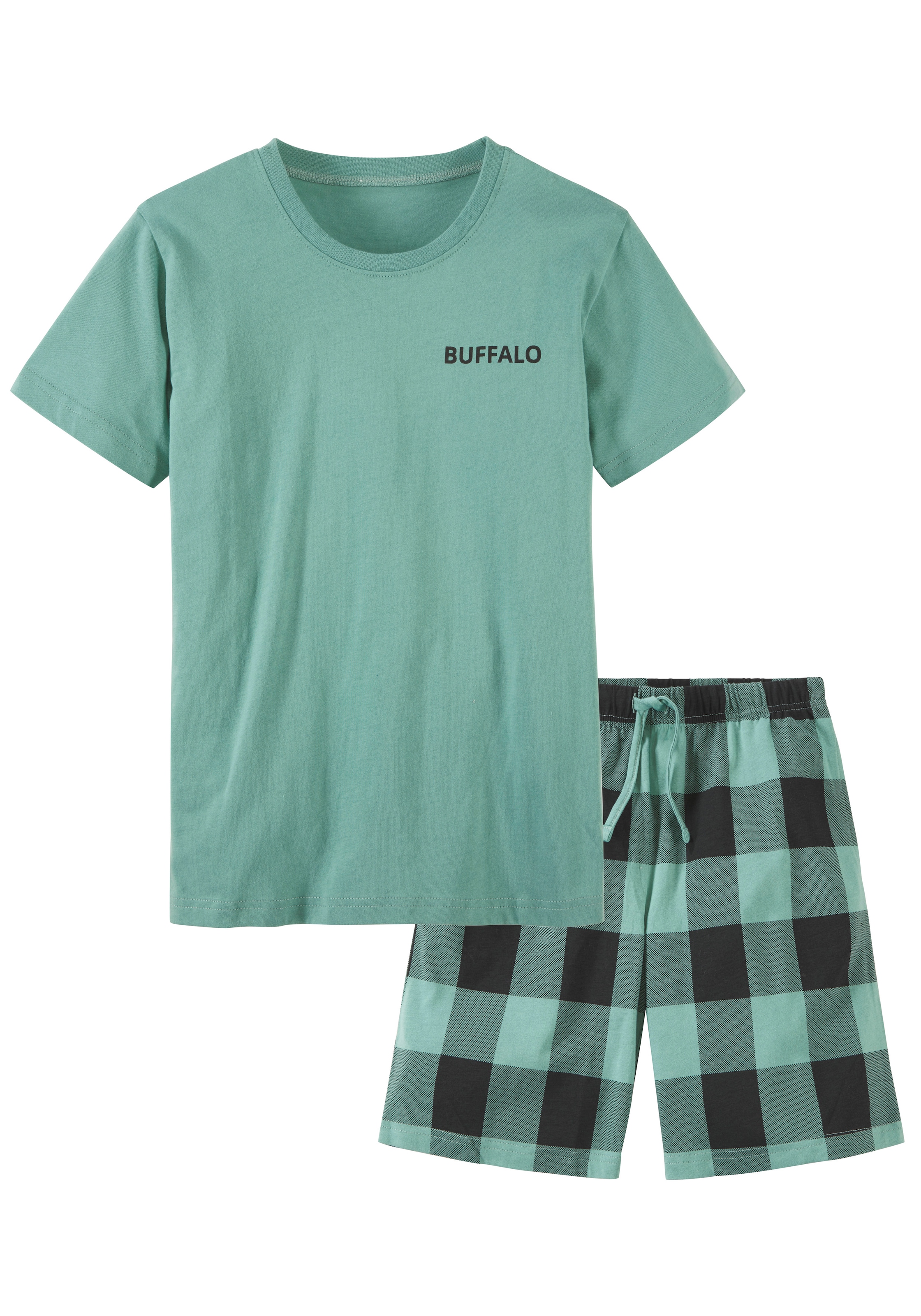 Buffalo Pyjama Packung, 1 Stück, 2 tlg. kurzer Schlafanzug im coolen Karolook