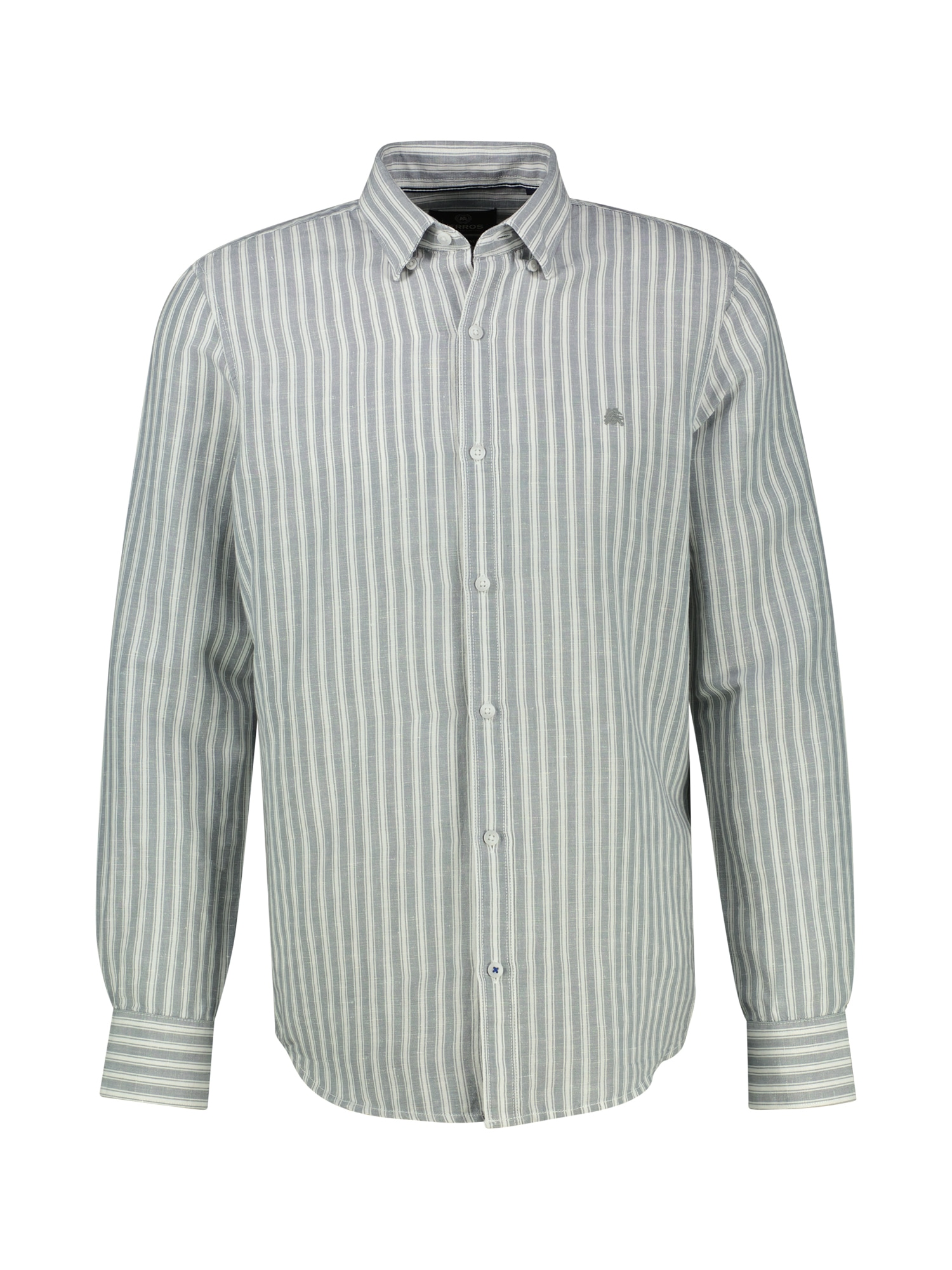 LERROS Leinenhemd »Gestreiftes Langarmhemd aus Leinen-Baumwoll-Mix« Gestreift, 55% Leinen, 45% Baumwolle, Button‑down, 2‑Knopf
