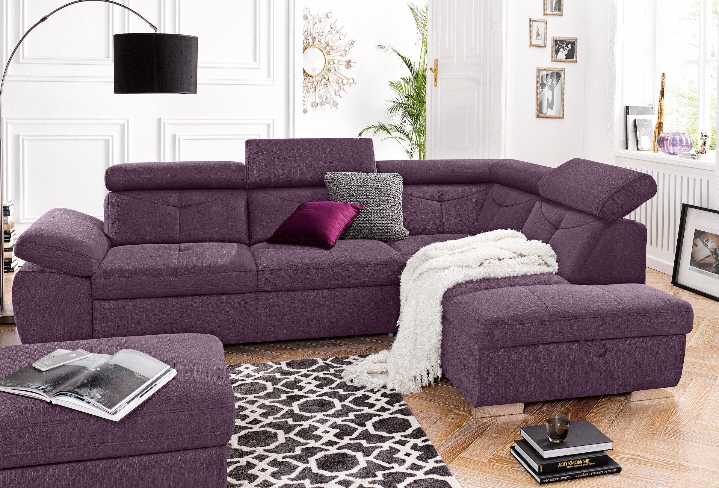 Ecksofa »Spring, super bequem und komfortabel mit Armteil- und Kopfteilfunktion«,...