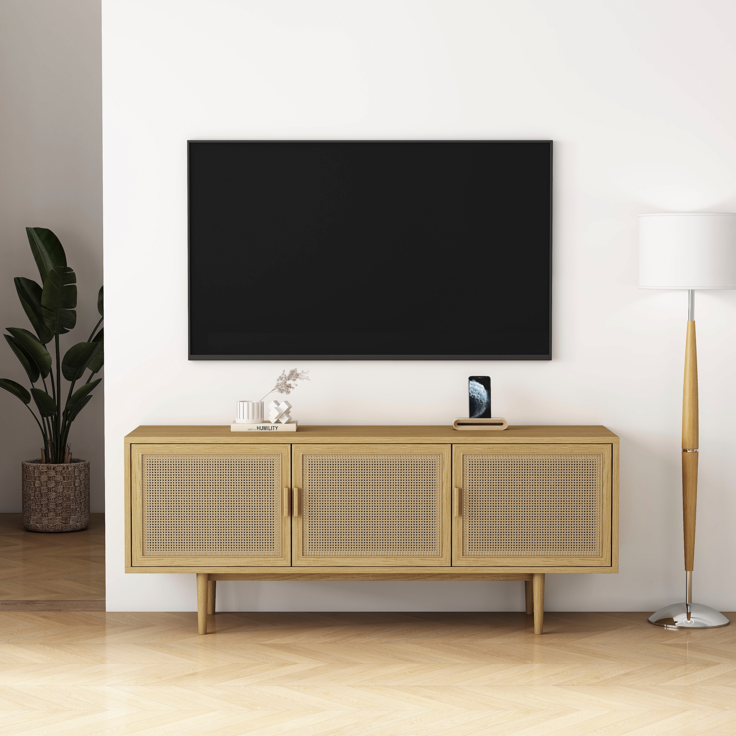 OTTO home TV-Schrank »Lorelia« in moderner Rattan Optik, Lowboard