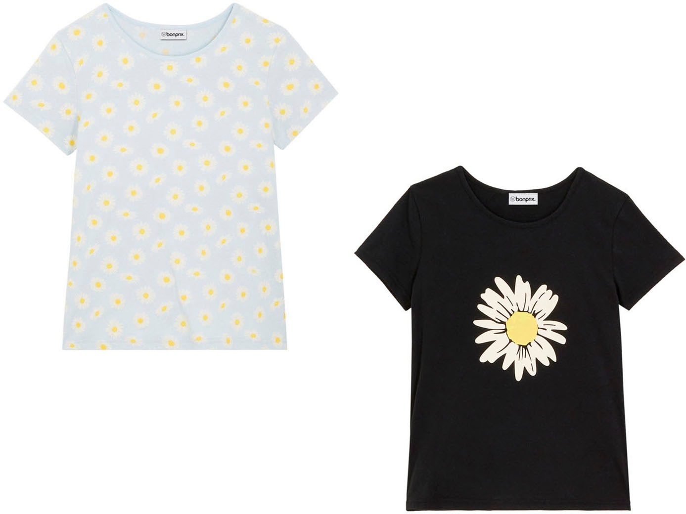 bonprix T-Shirt Packung, 2 Stk. Regular Fit, Kurzarm, für warme Tage, aus Baumwolle, Casual Stil