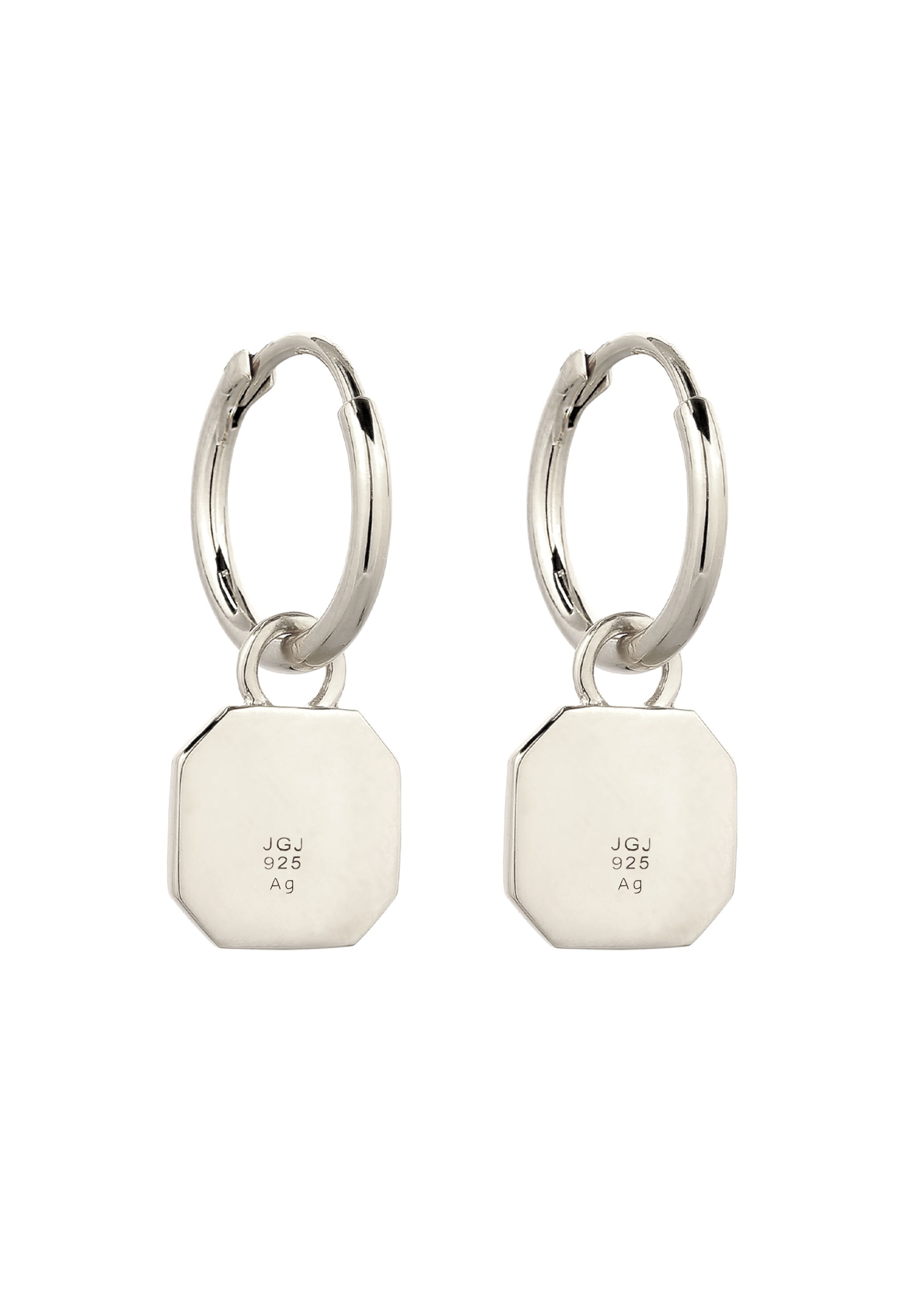 Kuzzoi Paar Creolen »Ohrringe Creolen Quadrat Emaille Schwarz 925 Sterling Silber«