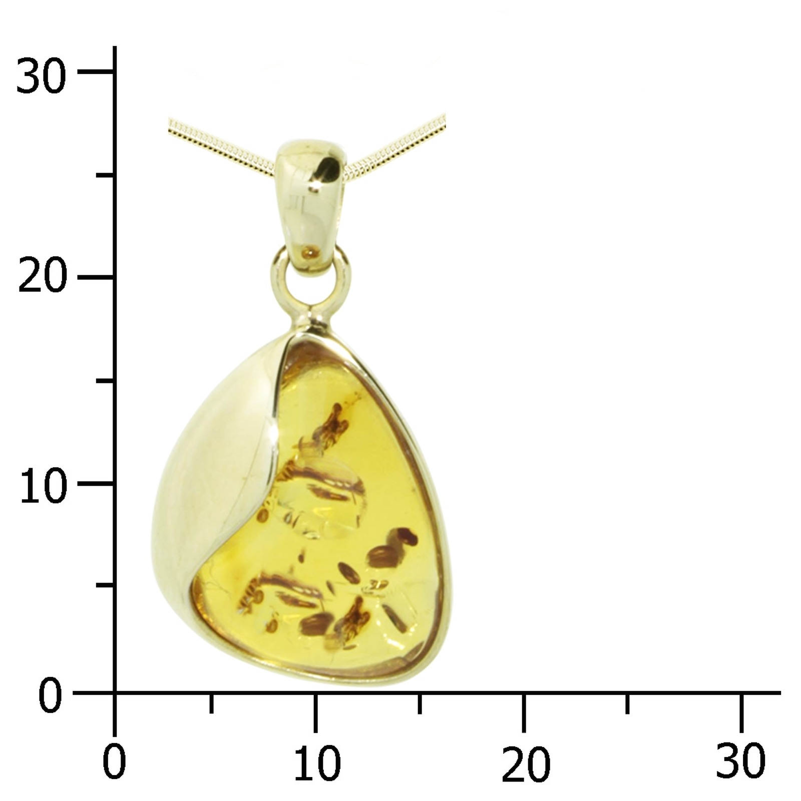 OSTSEE-SCHMUCK Kette und Anhänger Set »- Jeska 28 mm - Gold 333/000 - Bernstein«