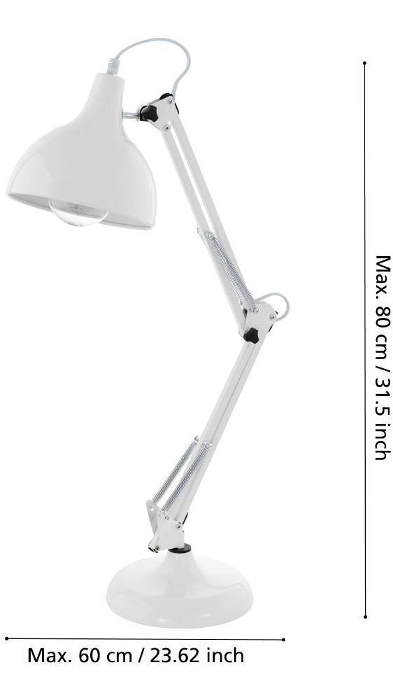 EGLO Tischleuchte »BORGILLIO« E27 1 Stk. Vintage Schreibtischlampe aus Stahl, E27, inkl. Schalter