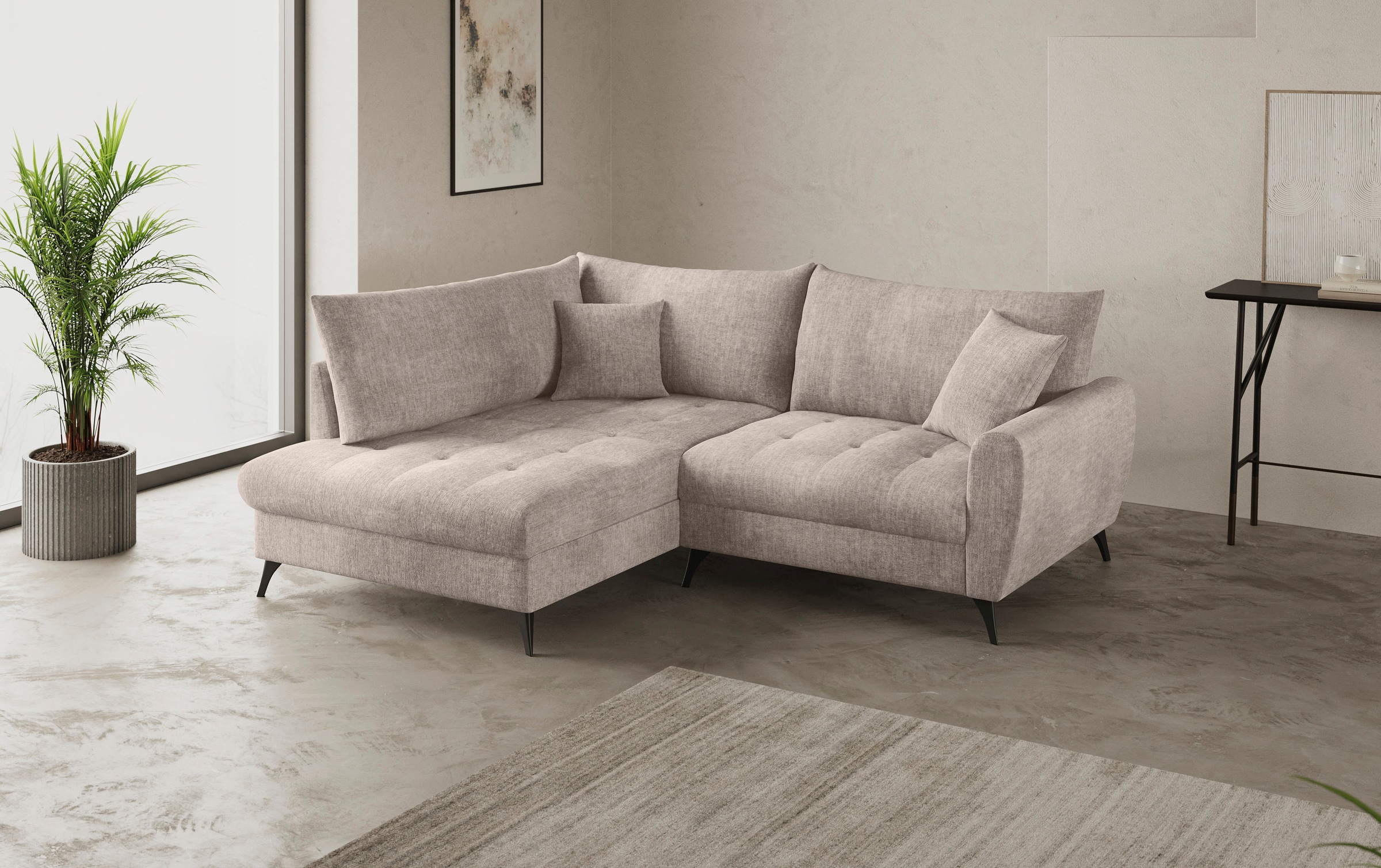 Mr. Couch Ecksofa »Blackburn II L-Form«, Wahlweise mit Kaltschaumpolsterung bis 140 kg belastbar