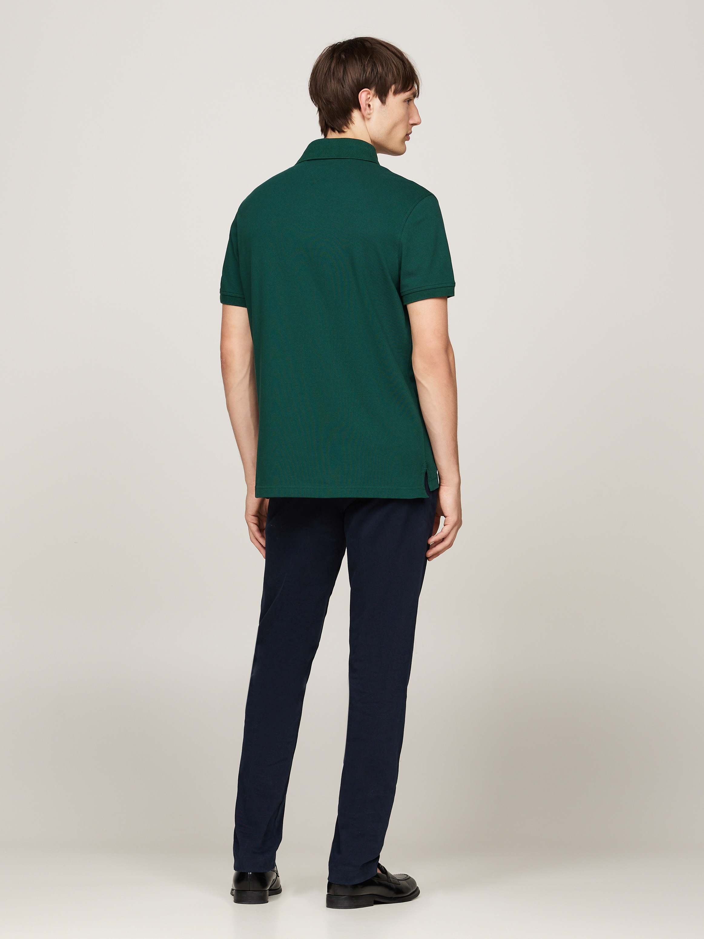 Tommy Hilfiger Poloshirt »1985 REGULAR POLO mit Kontraststreifen und Knopfleiste«, unifarben, sportlich, regular fit, Baumwollmix, Polokragen