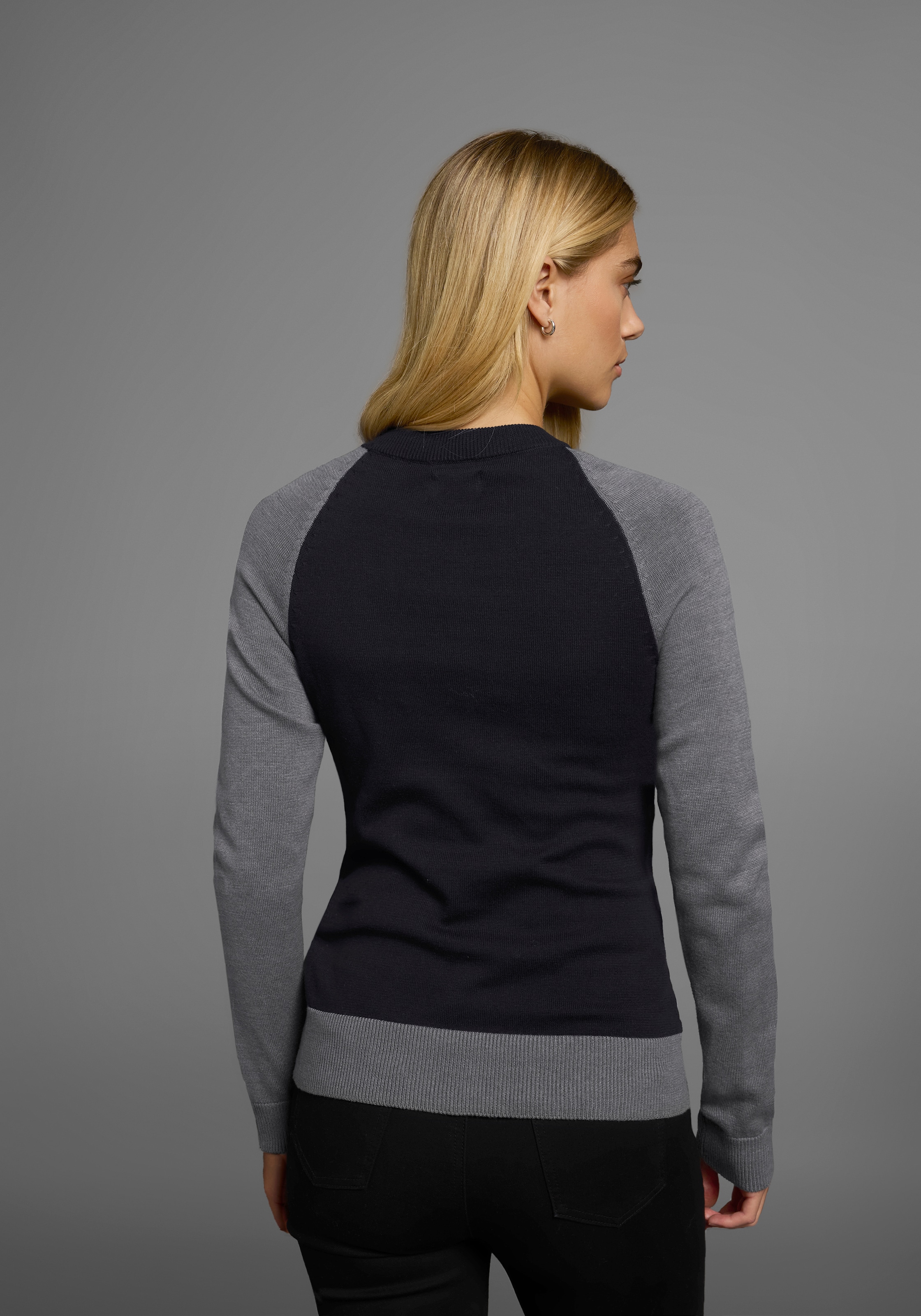 AJC Strickpullover, mit konstrastfarbenen Ärmeln und Bündchen